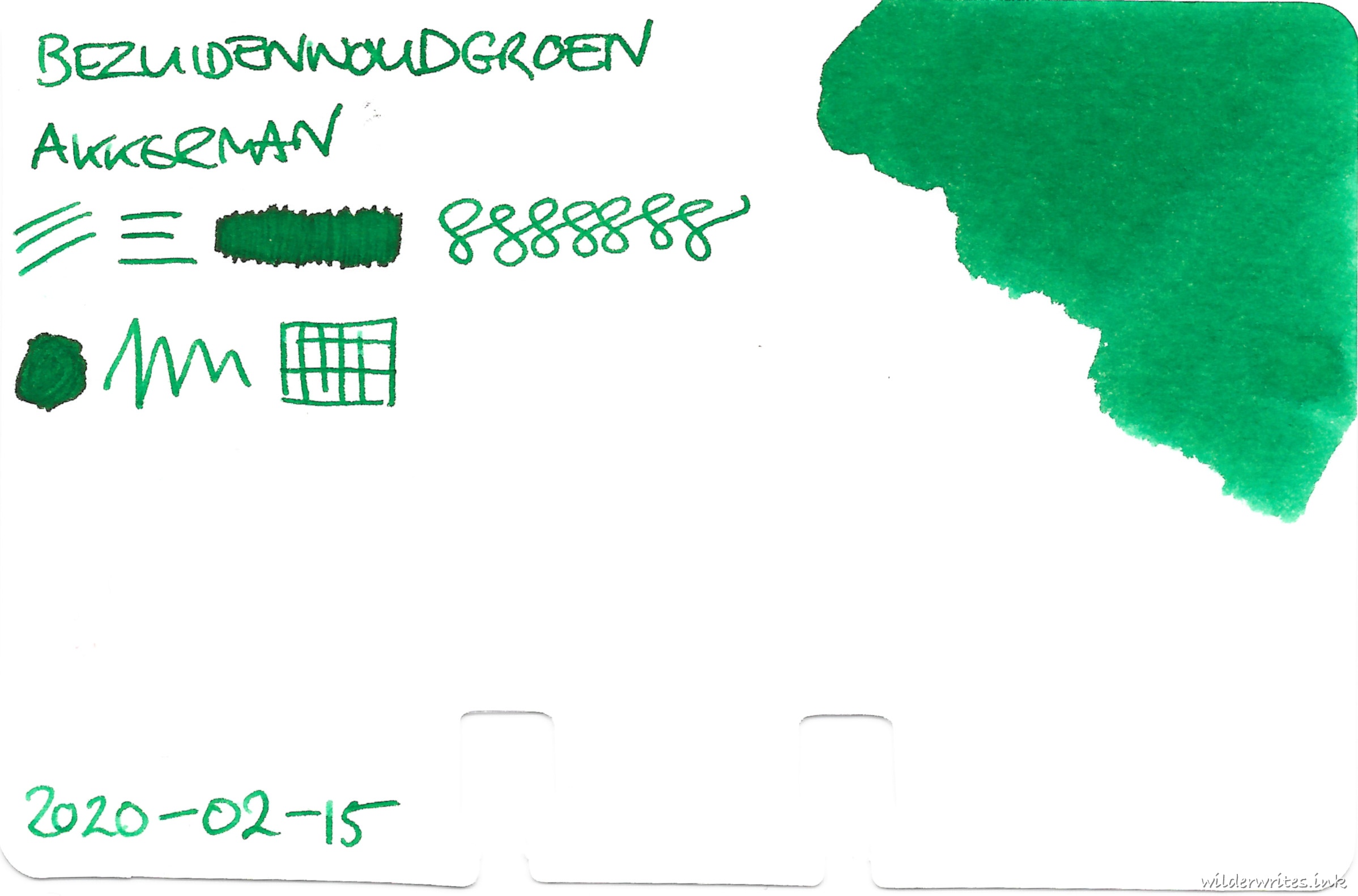 Akkerman Bezuidenwoudgroen on Col-o-dex card