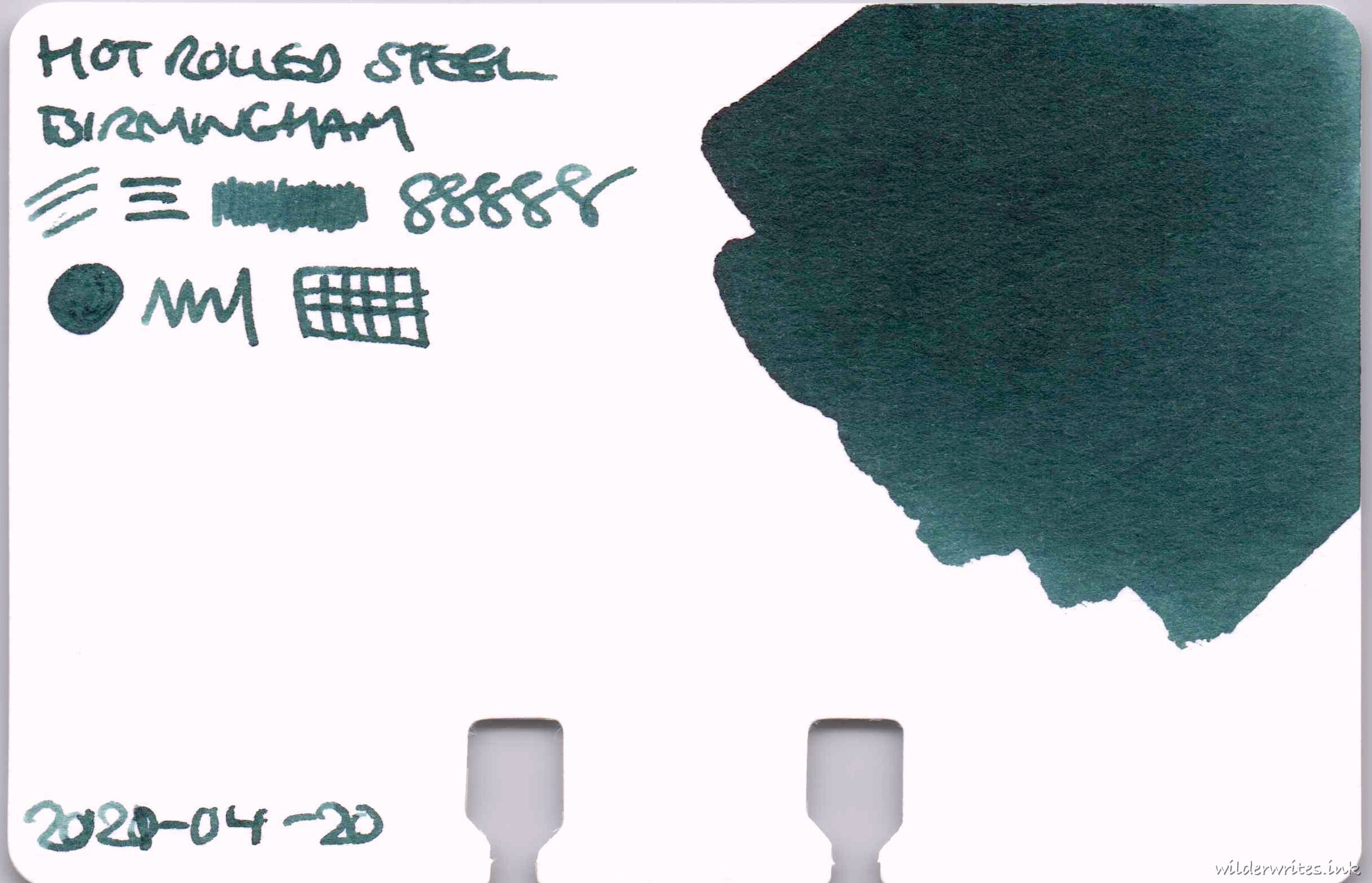 Birmingham Hot Rolled Steel on Col-o-dex card