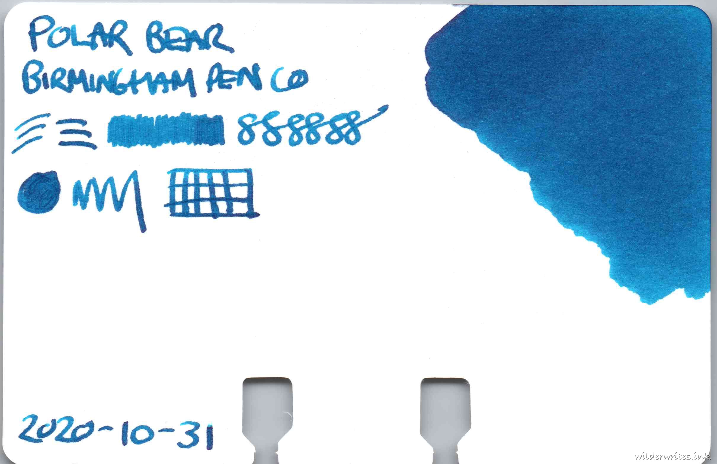 Birmingham Polar Bear on Col-o-dex card