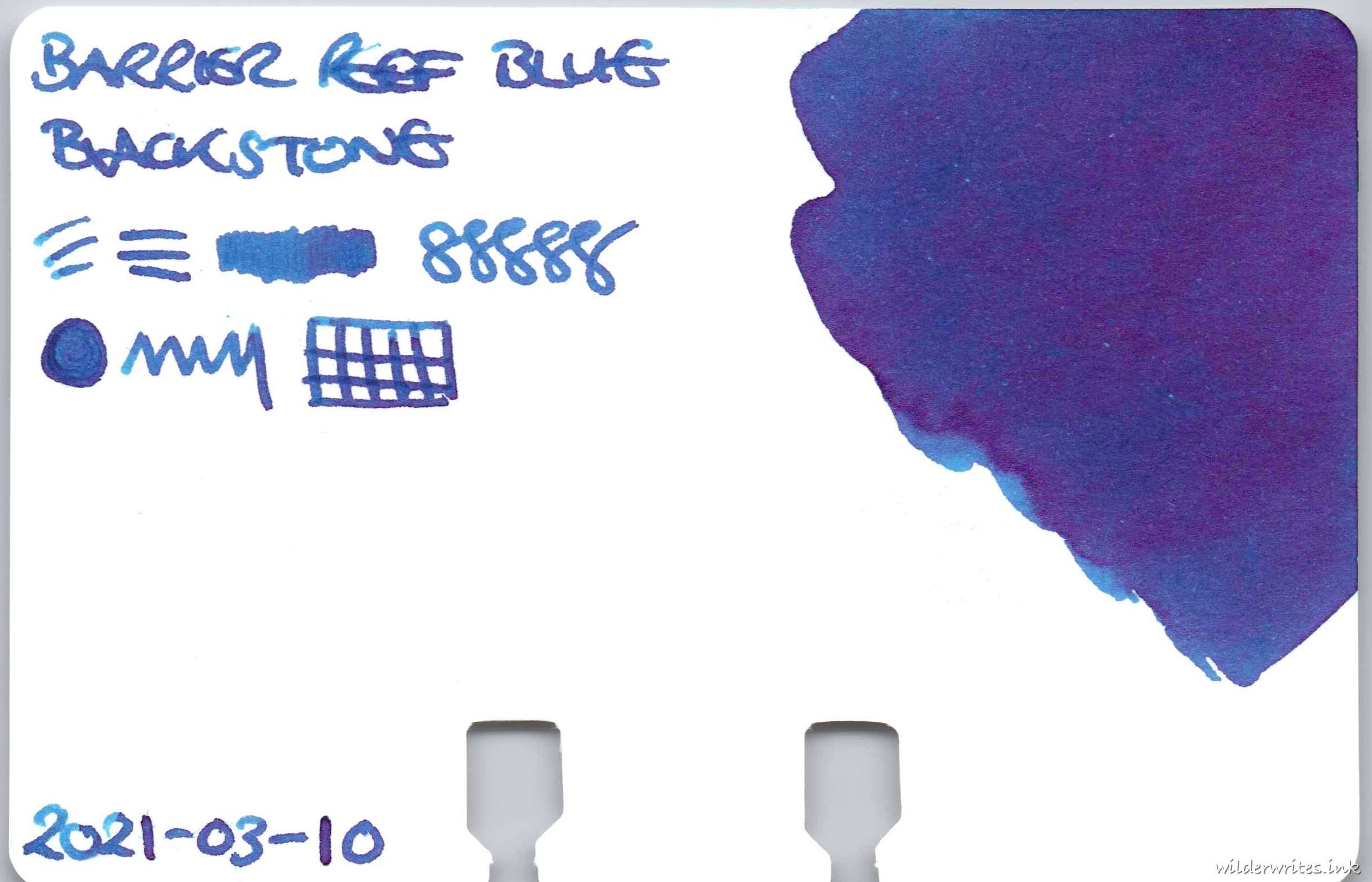 Blackstone Barrier Reef Blue on Col-o-dex card