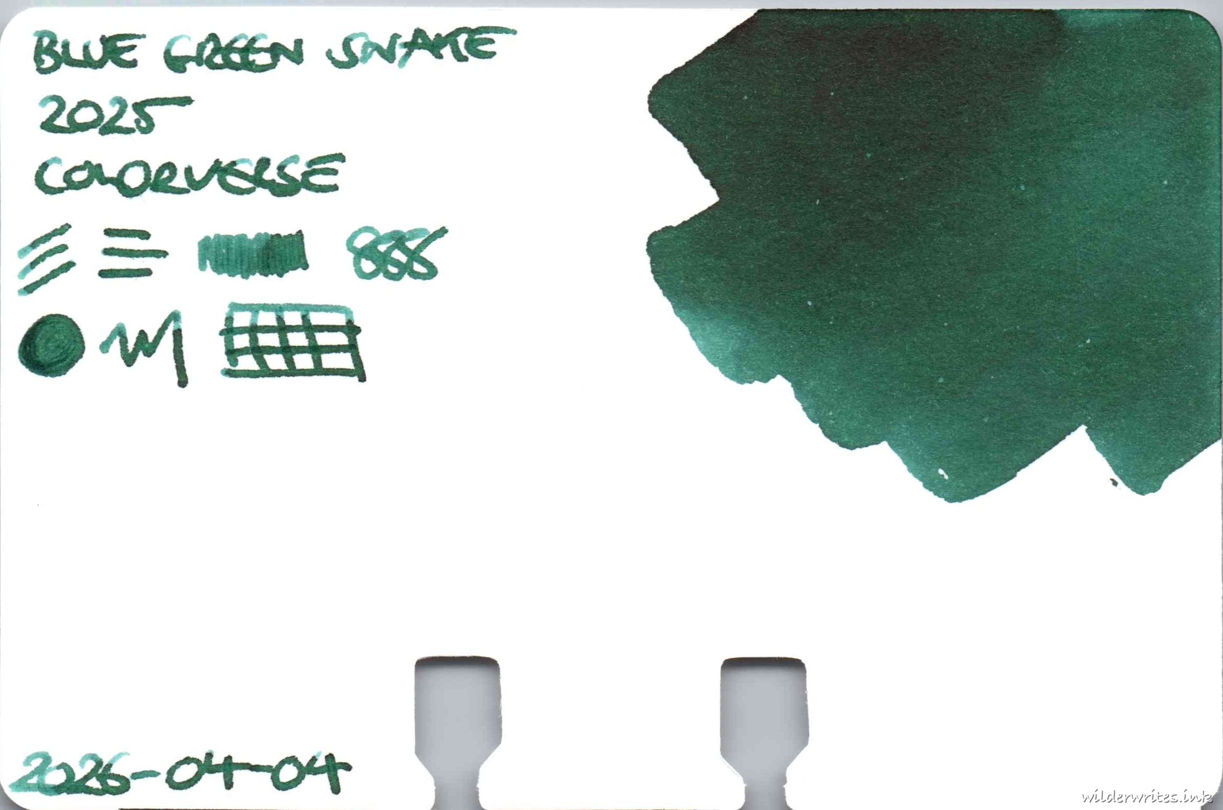 Colorverse 2025 Special Blue Green Snake on Col-o-dex card