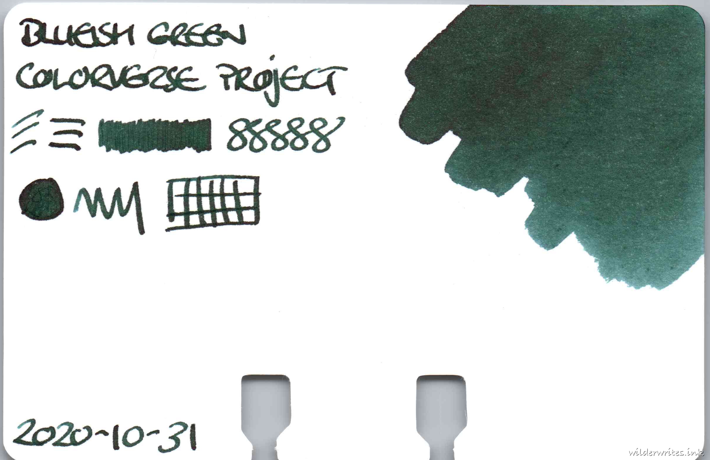 Colorverse Project Bluish Green on Col-o-dex card