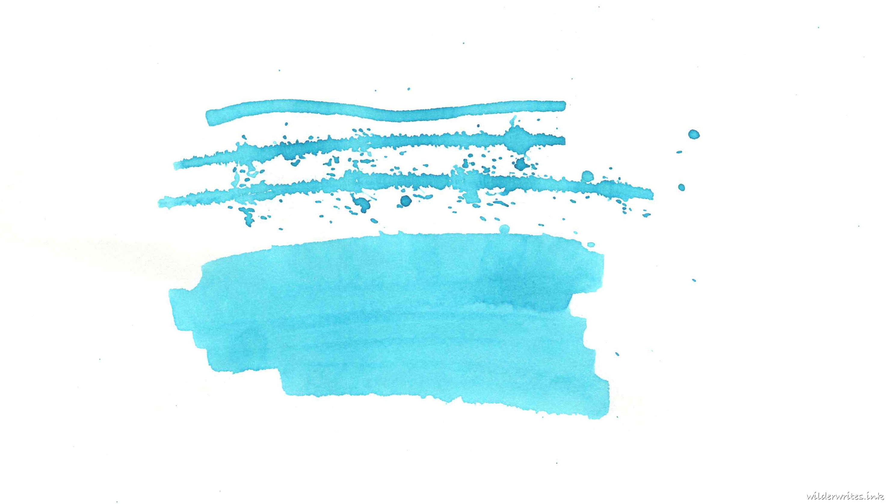 Colorverse Project Clear Cyan sampled on Midori paper