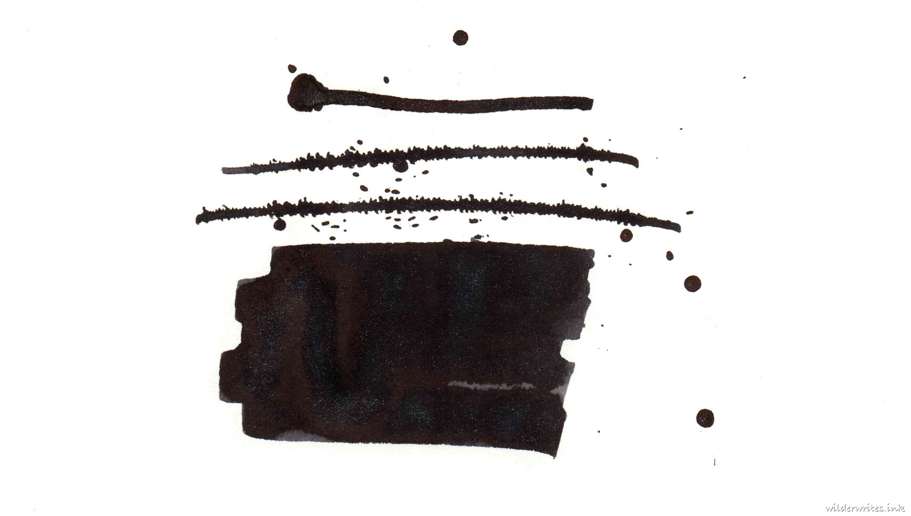 Colorverse Project Shiny Black sampled on Midori paper