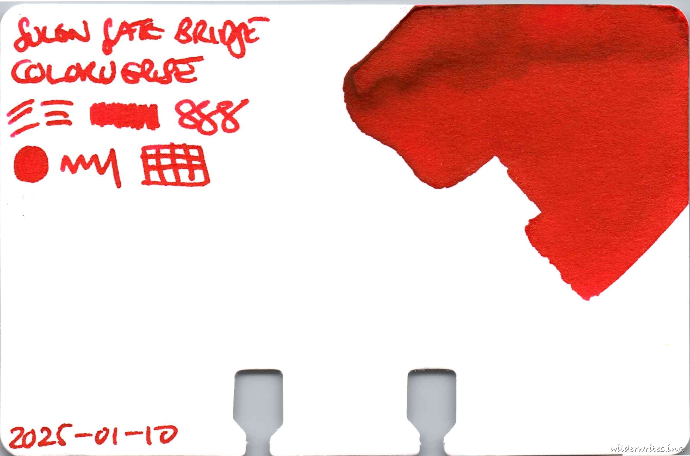 Colorverse San Francisco Pen Show Golden Gate Bridge on Col-o-dex card