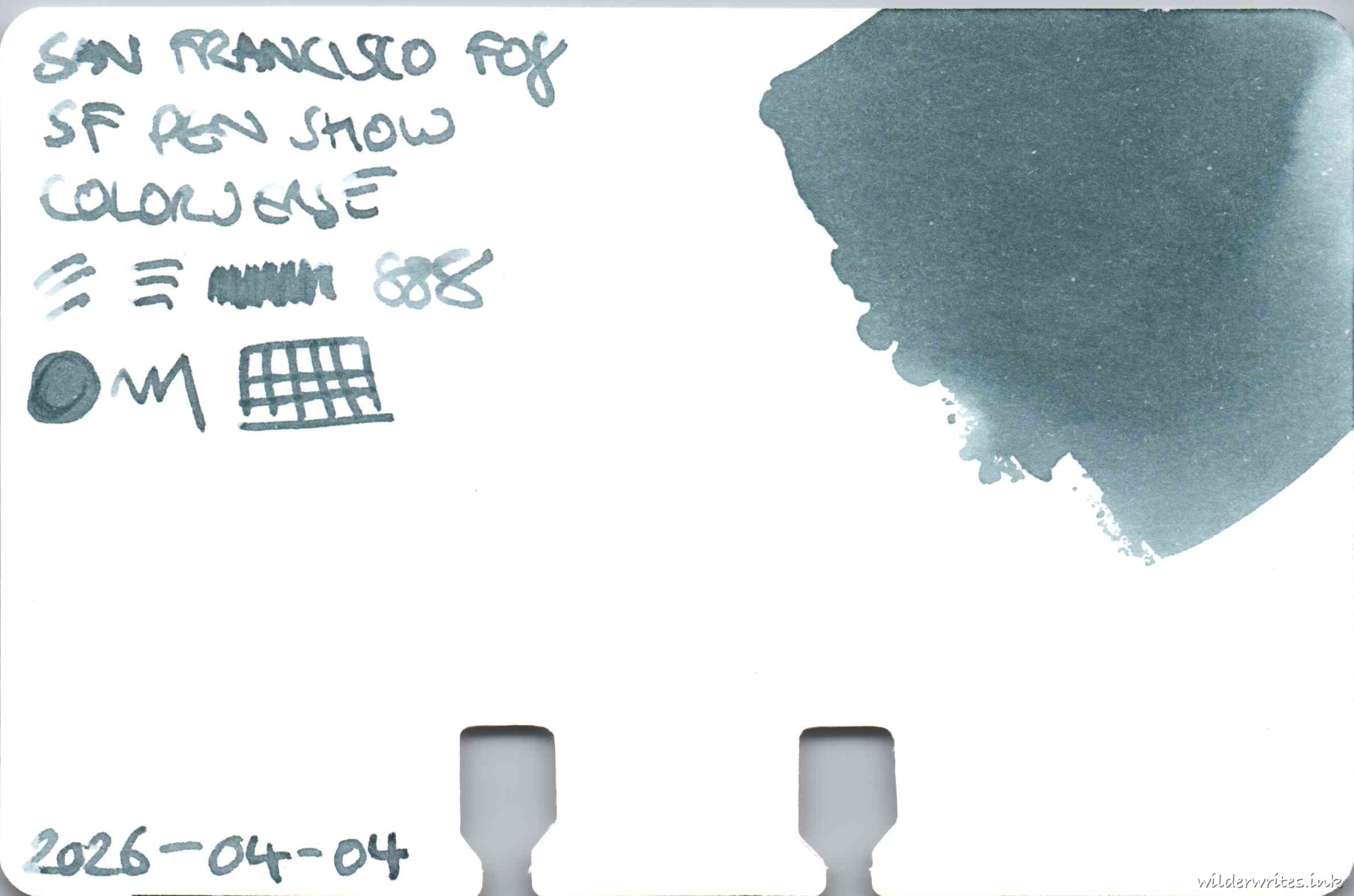 Colorverse San Francisco Pen Show San Francisco Fog on Col-o-dex card