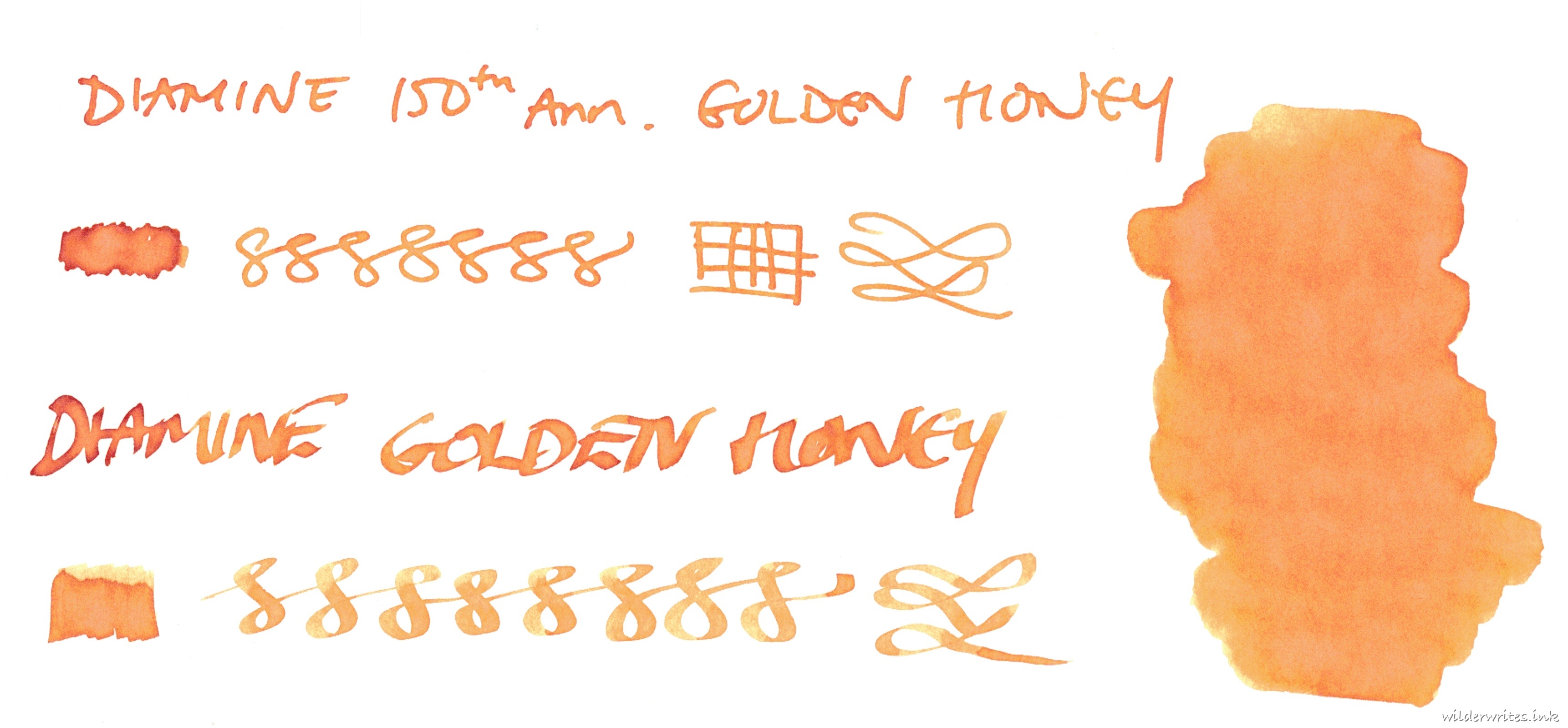 Diamine Golden Honey on Tomoe River (52gsm)