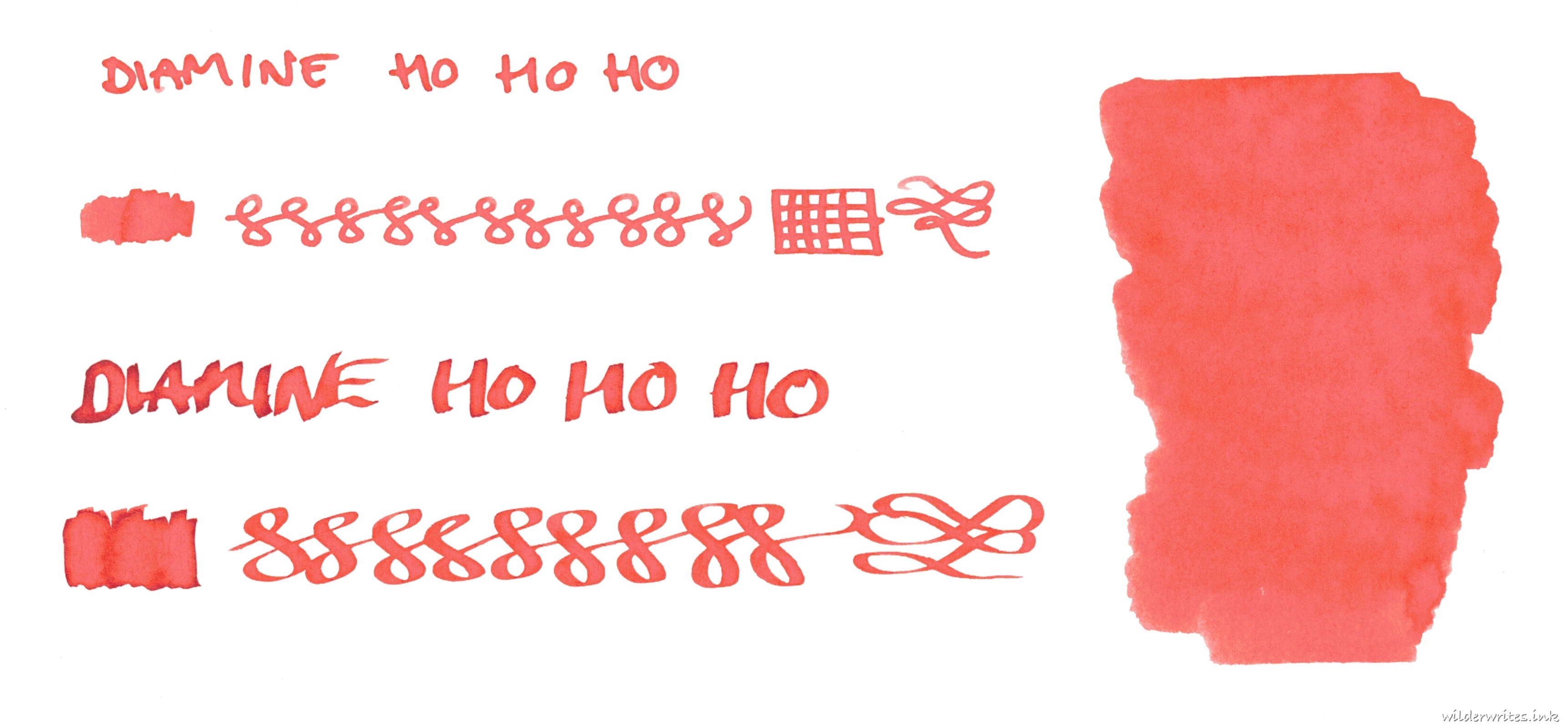 Diamine Inkvent Ho Ho Ho on Tomoe River (52gsm)