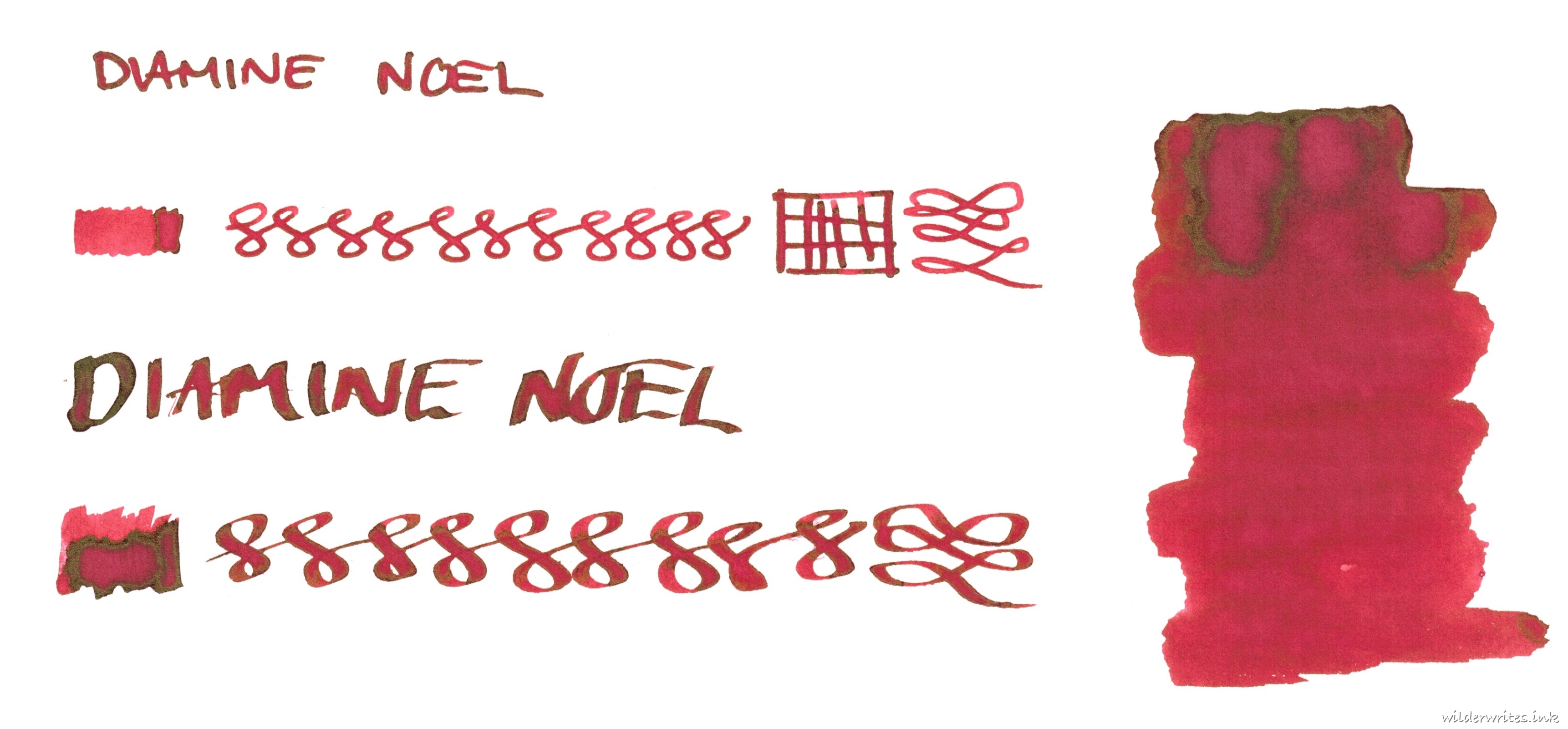 Diamine Inkvent Noel on Tomoe River (52gsm)