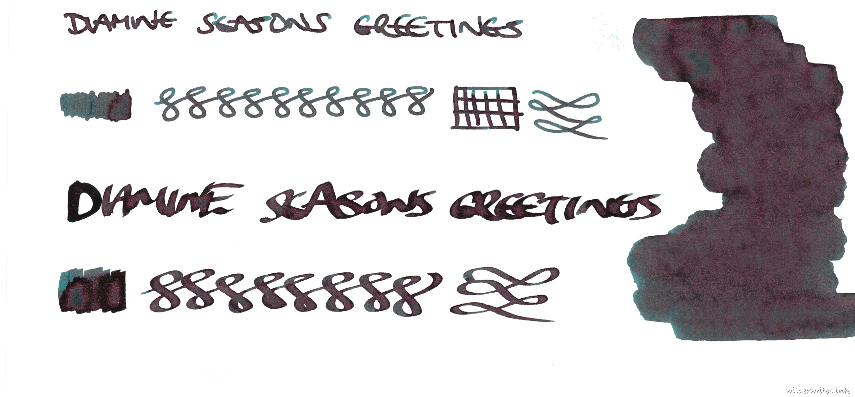 Diamine Inkvent Seasons Greetings on Tomoe River (52gsm)