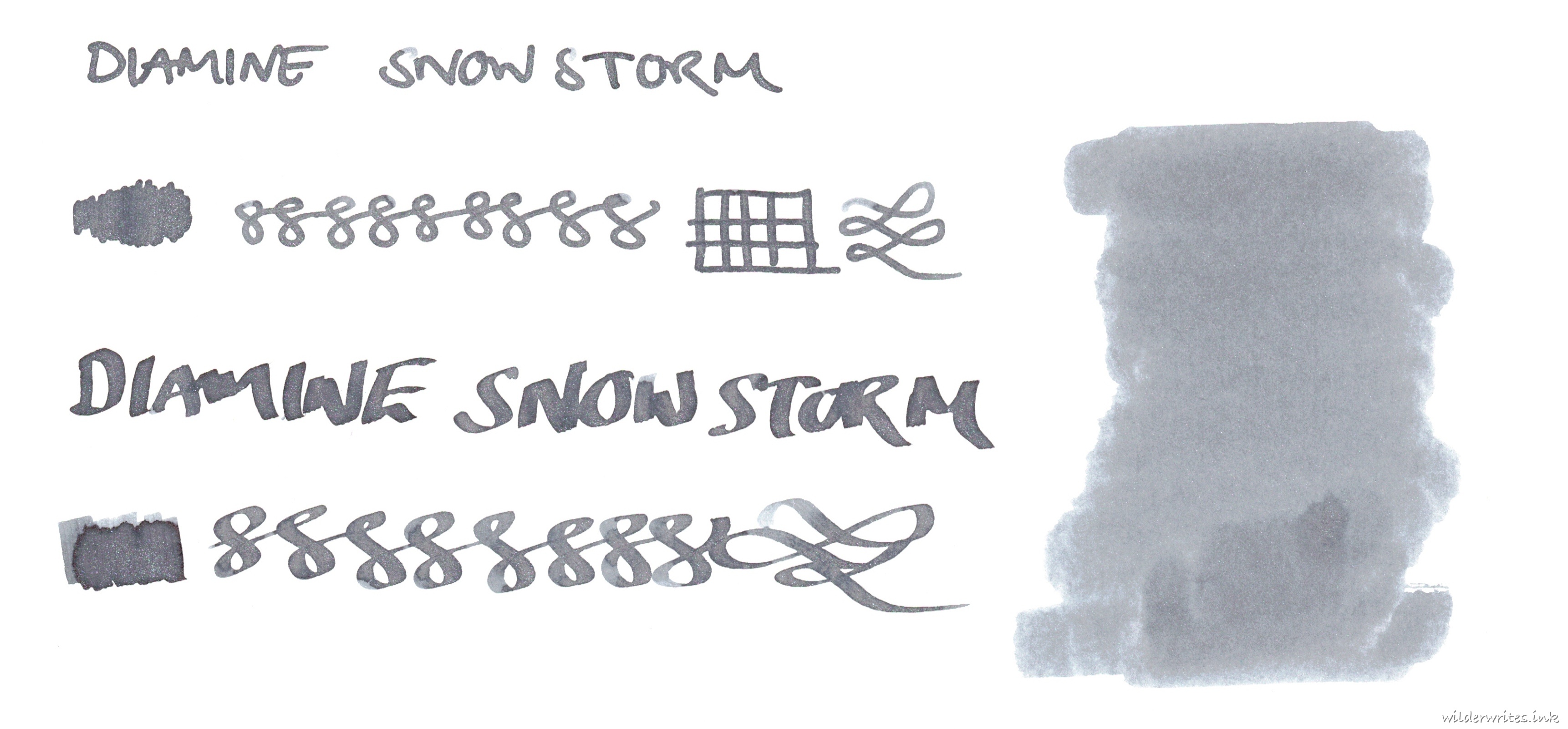 Diamine Inkvent Snow Storm on Tomoe River (52gsm)