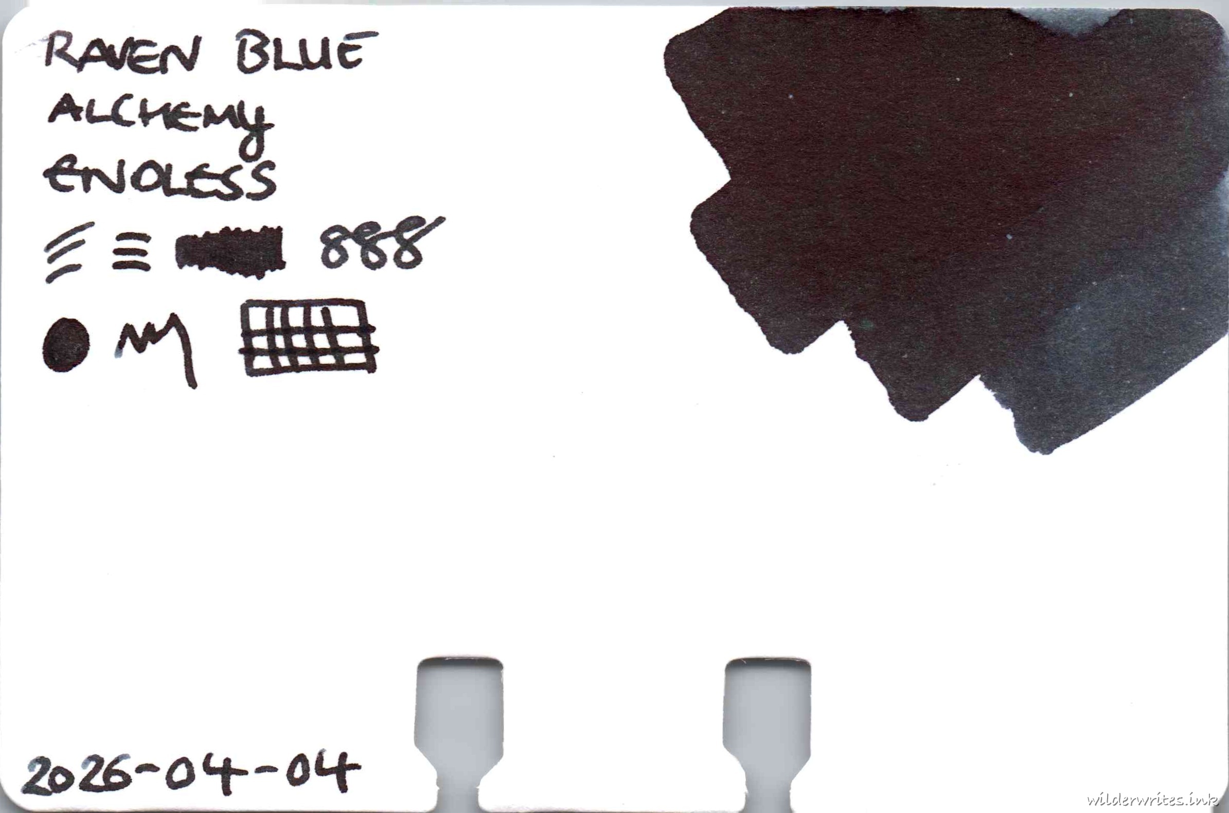 Endless Alchemy Raven Blue on Col-o-dex card