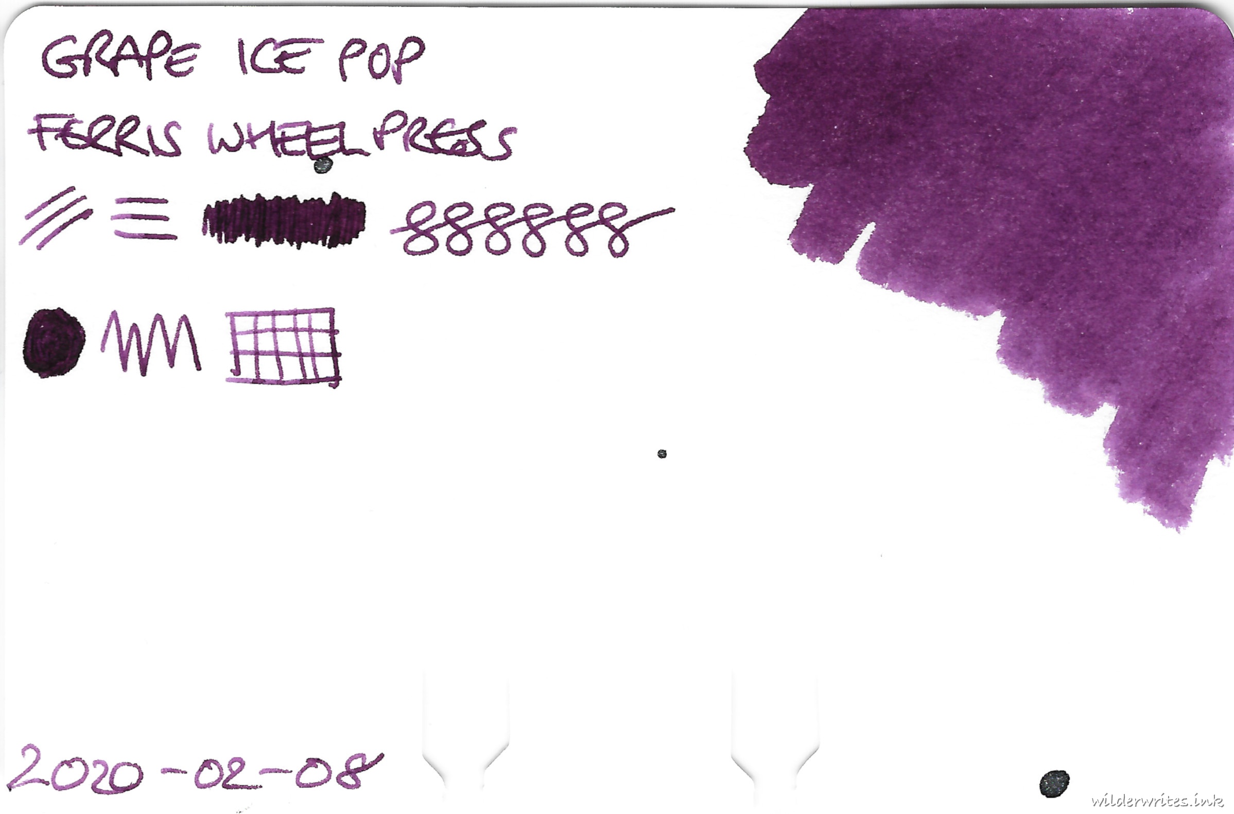 Ferris Wheel Press Grape Ice Pop on Col-o-dex card