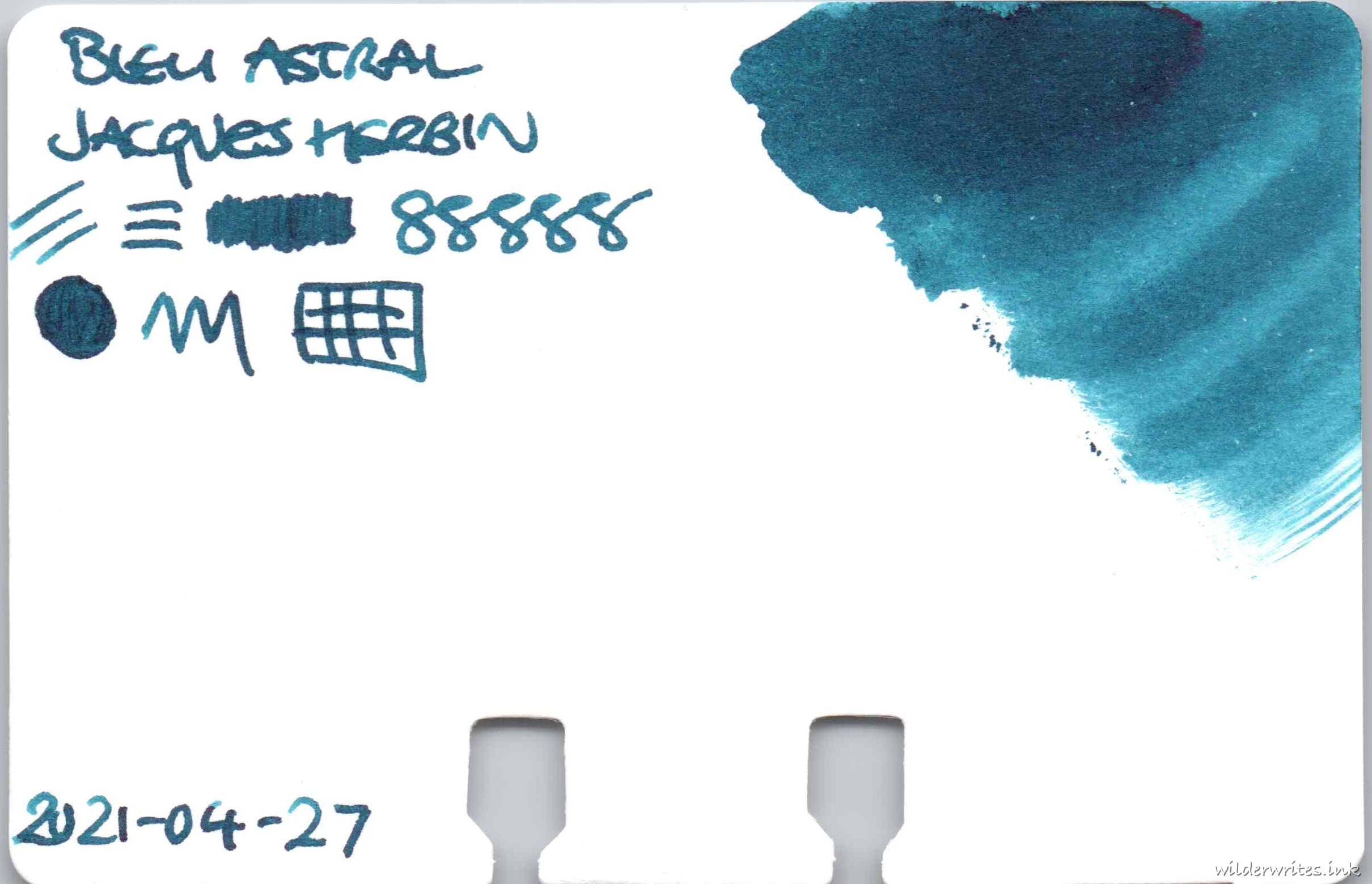 Herbin Bleu Astral on Col-o-dex card