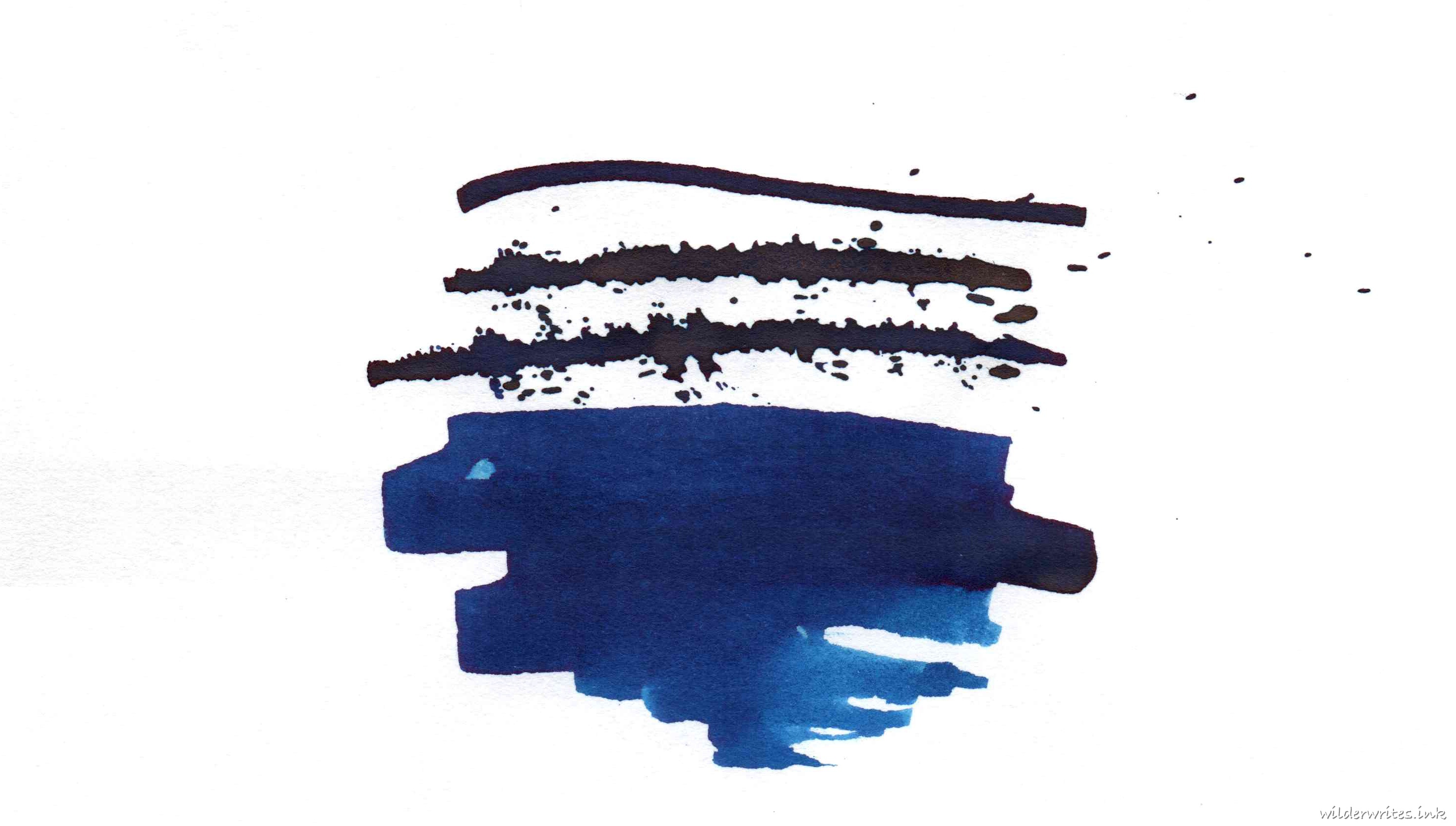 Herbin Bleu De Minuit sampled on Bank paper