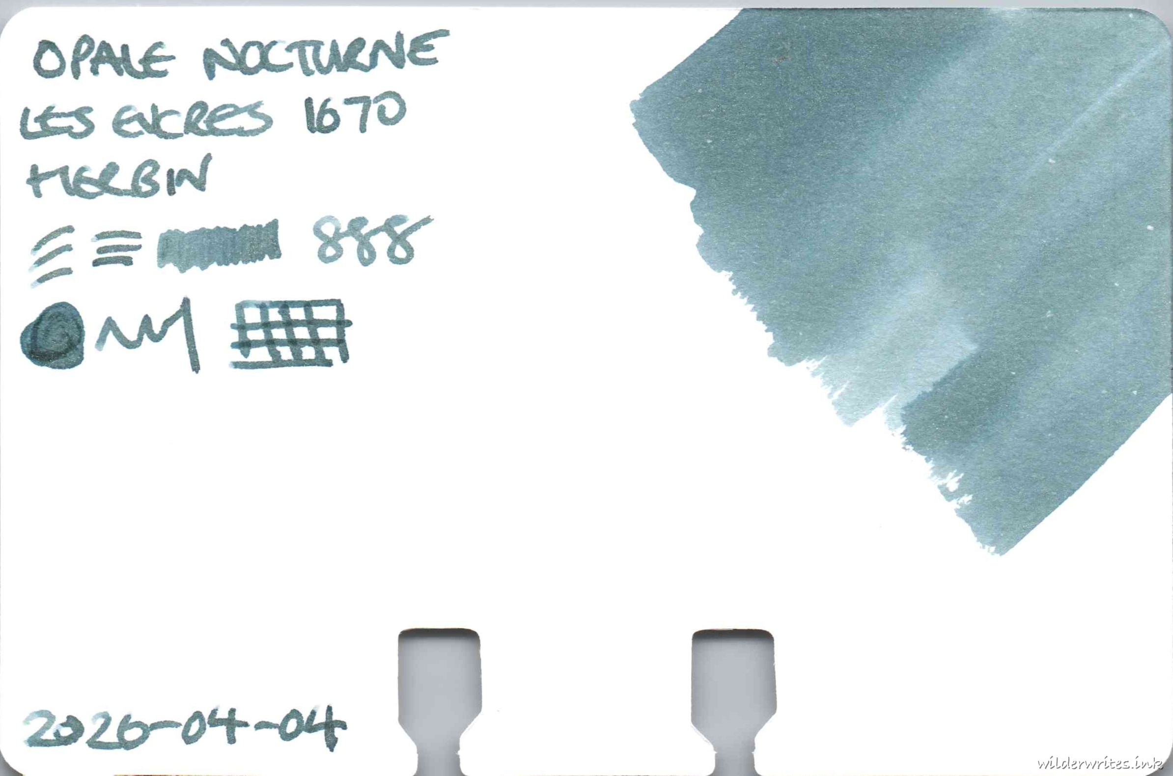 Herbin Les Encres 1670 Opale Nocturne on Col-o-dex card