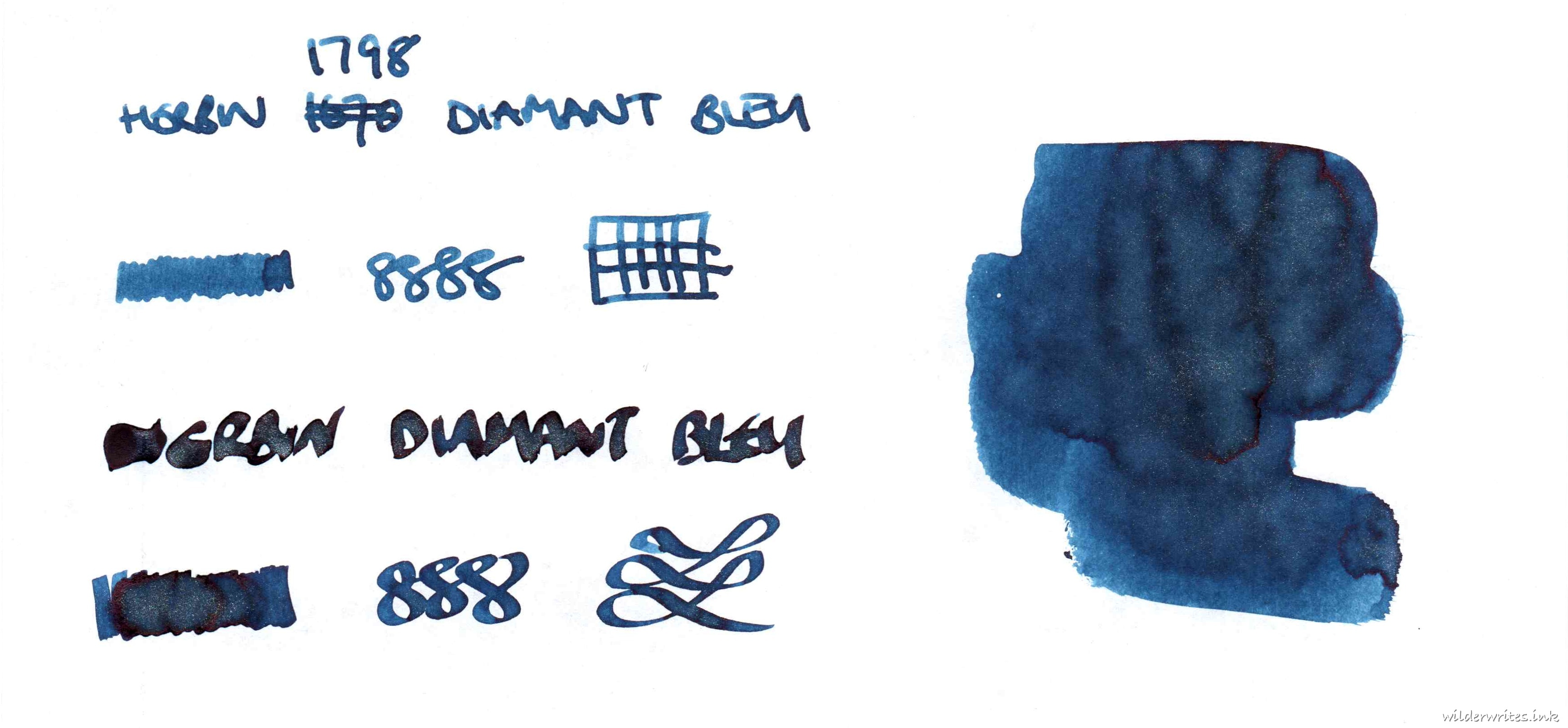 Herbin Les Encres 1798 Diamant Bleu on Tomoe River (52gsm)