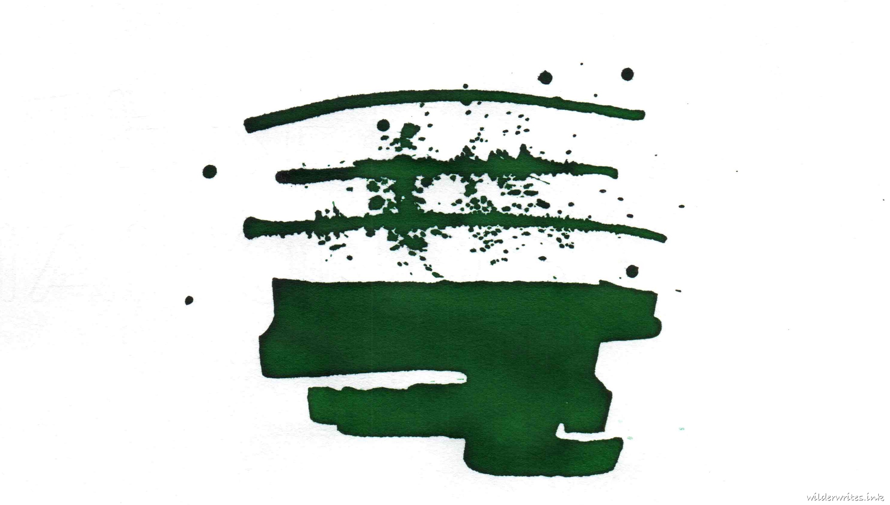 Herbin Vert Amazone sampled on Bank paper