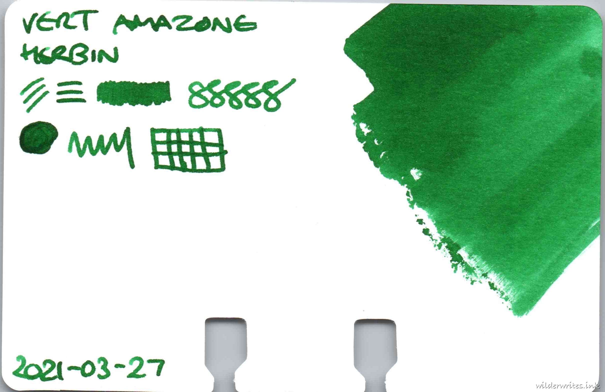 Herbin Vert Amazone on Col-o-dex card