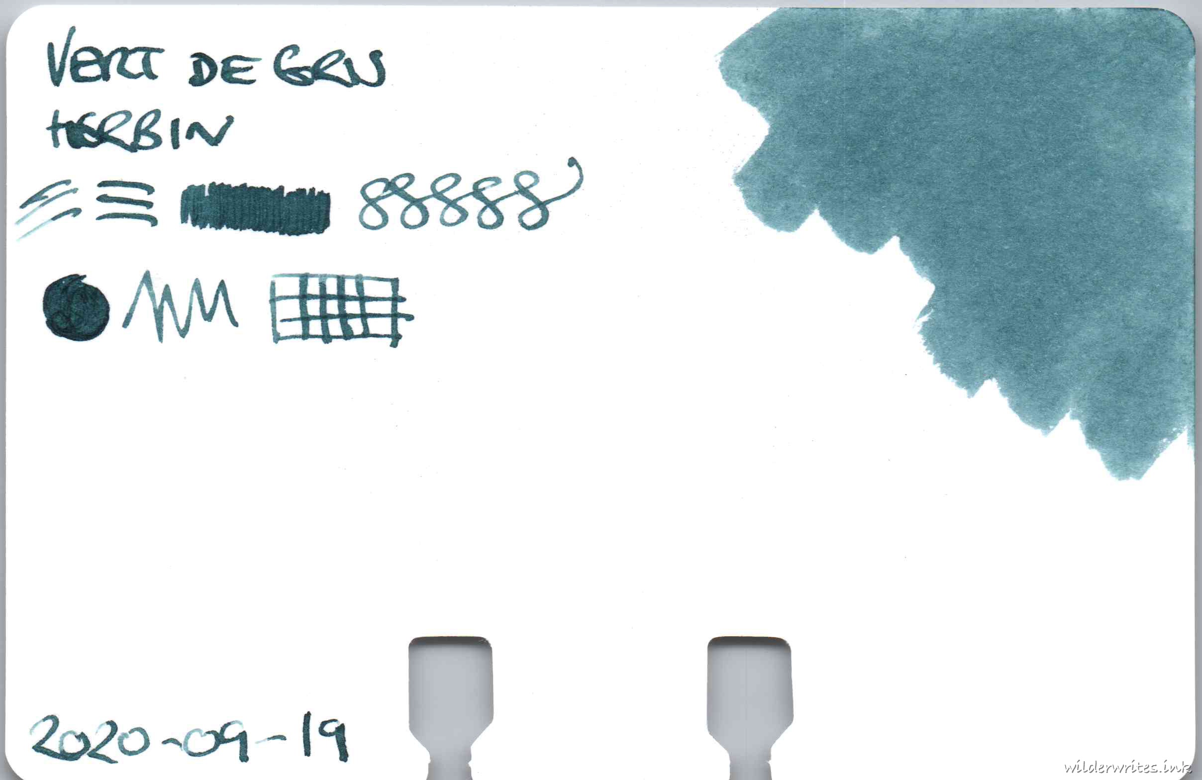 Herbin Vert De Gris on Col-o-dex card