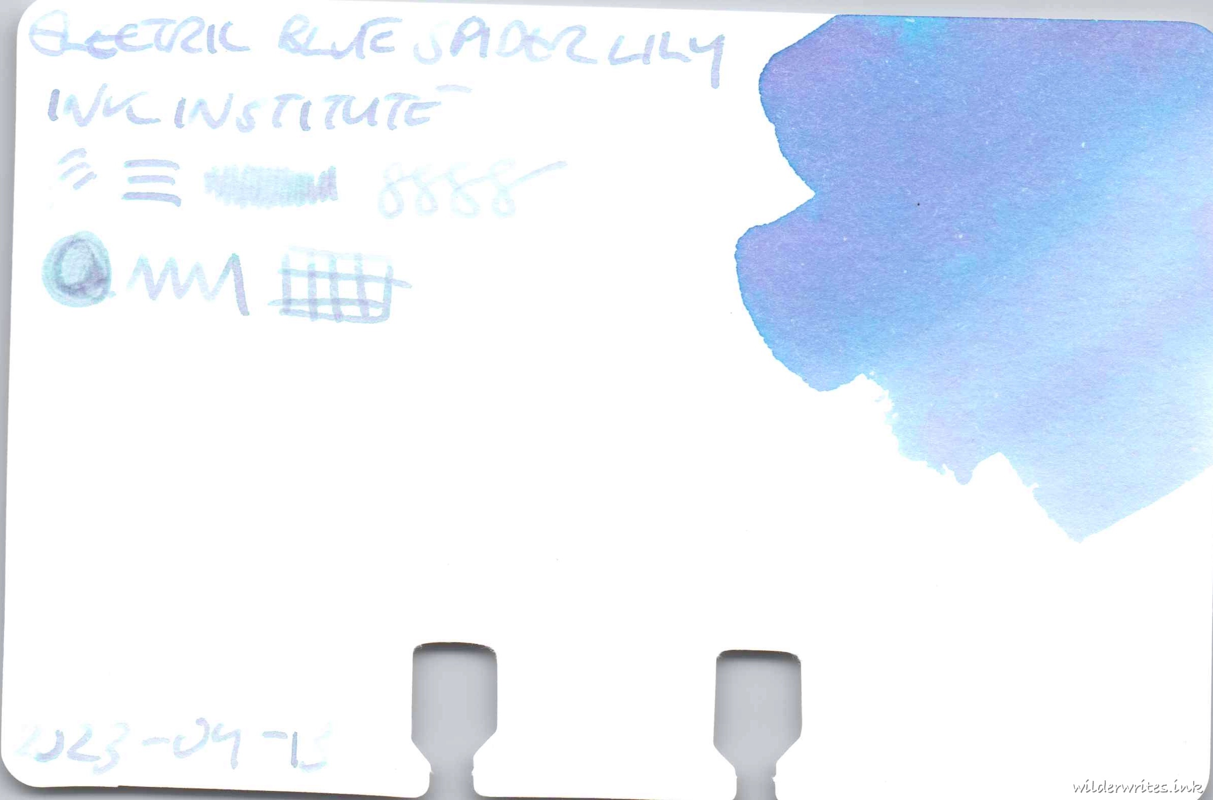 Ink Institute Electric Blue Spider Lily on Col-o-dex card