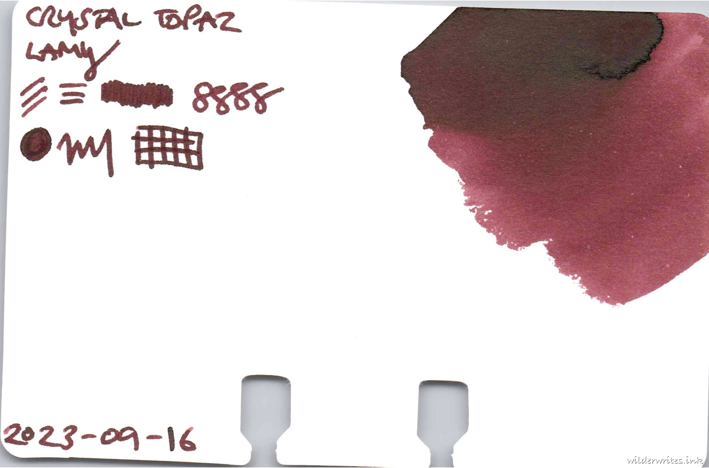 Lamy Crystal Topaz on Col-o-dex card