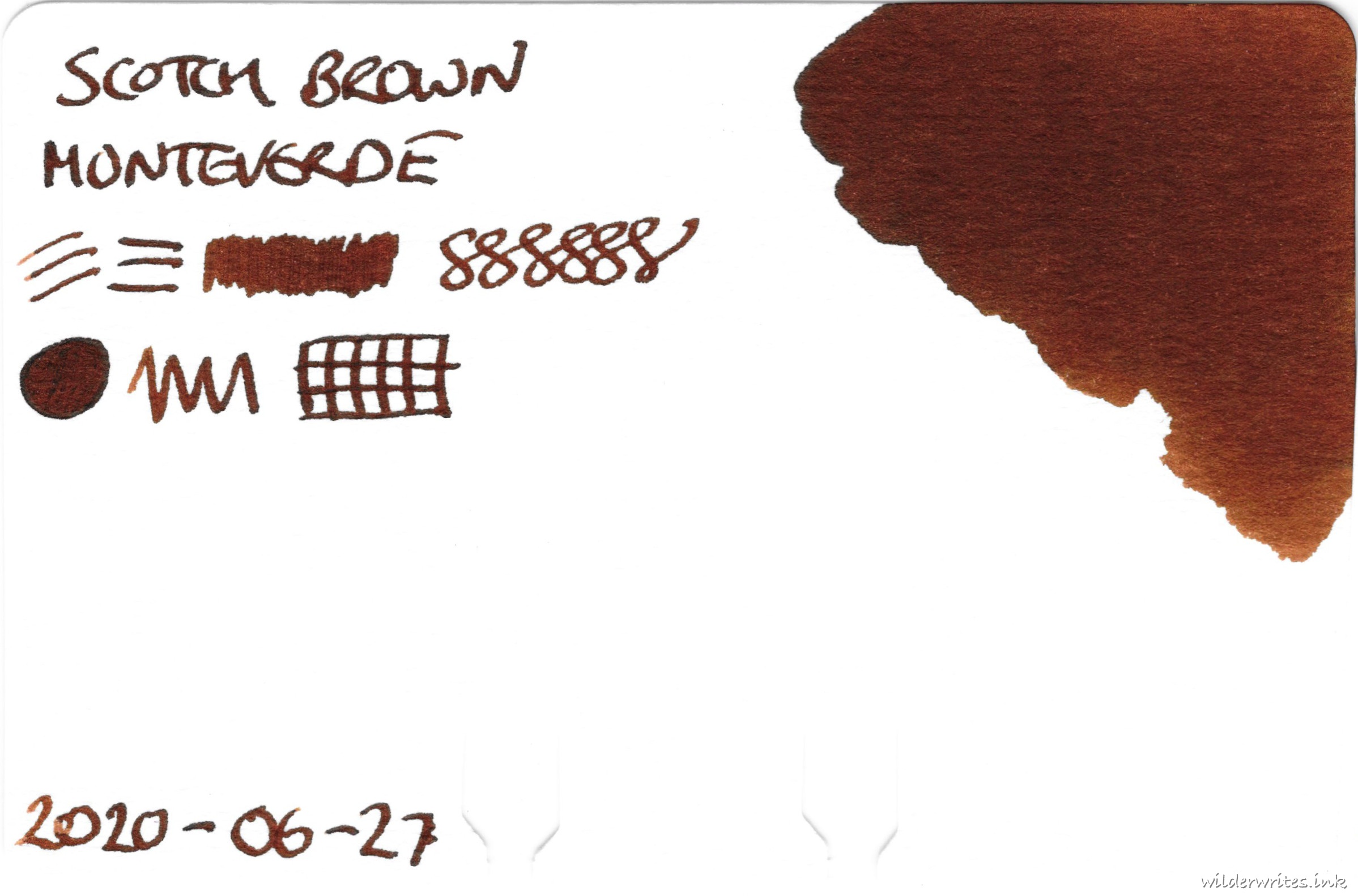 Monteverde Scotch Brown on Col-o-dex card