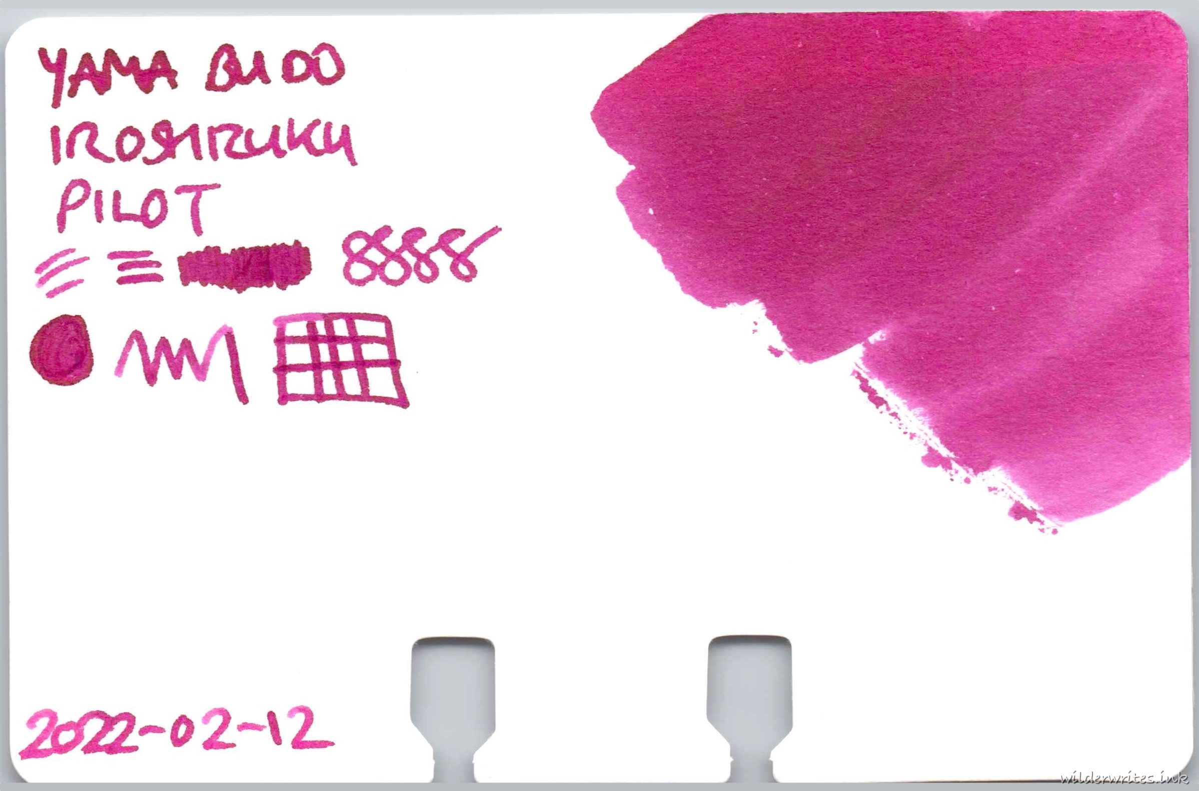 Pilot Iroshizuku Yama Budo on Col-o-dex card