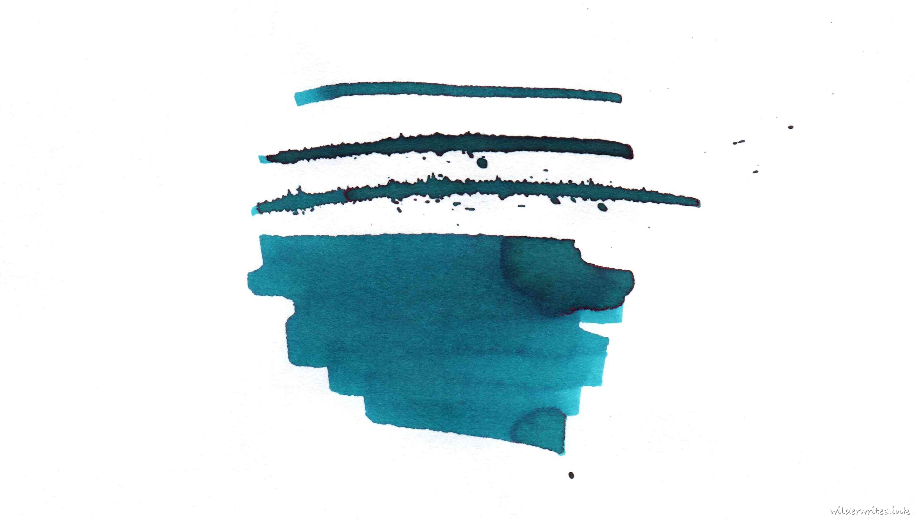 Robert Oster Aqua sampled on Bank paper