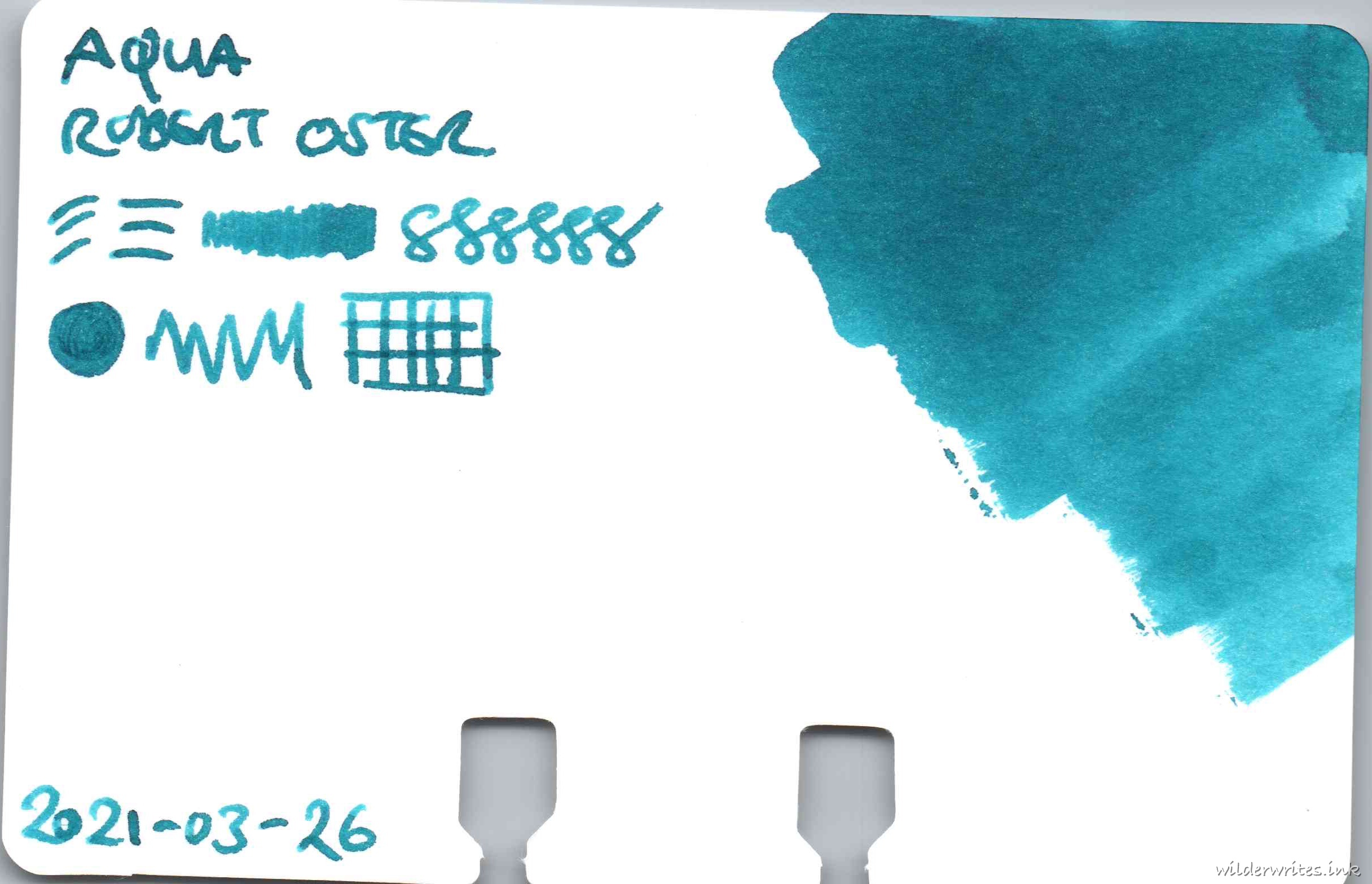 Robert Oster Aqua on Col-o-dex card