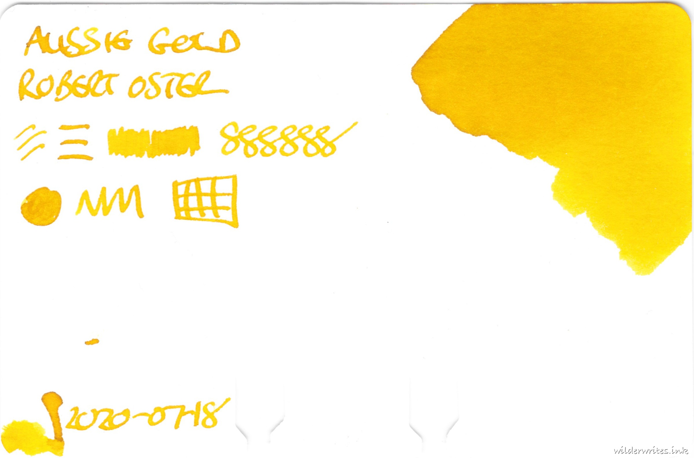 Robert Oster Aussie Gold on Col-o-dex card