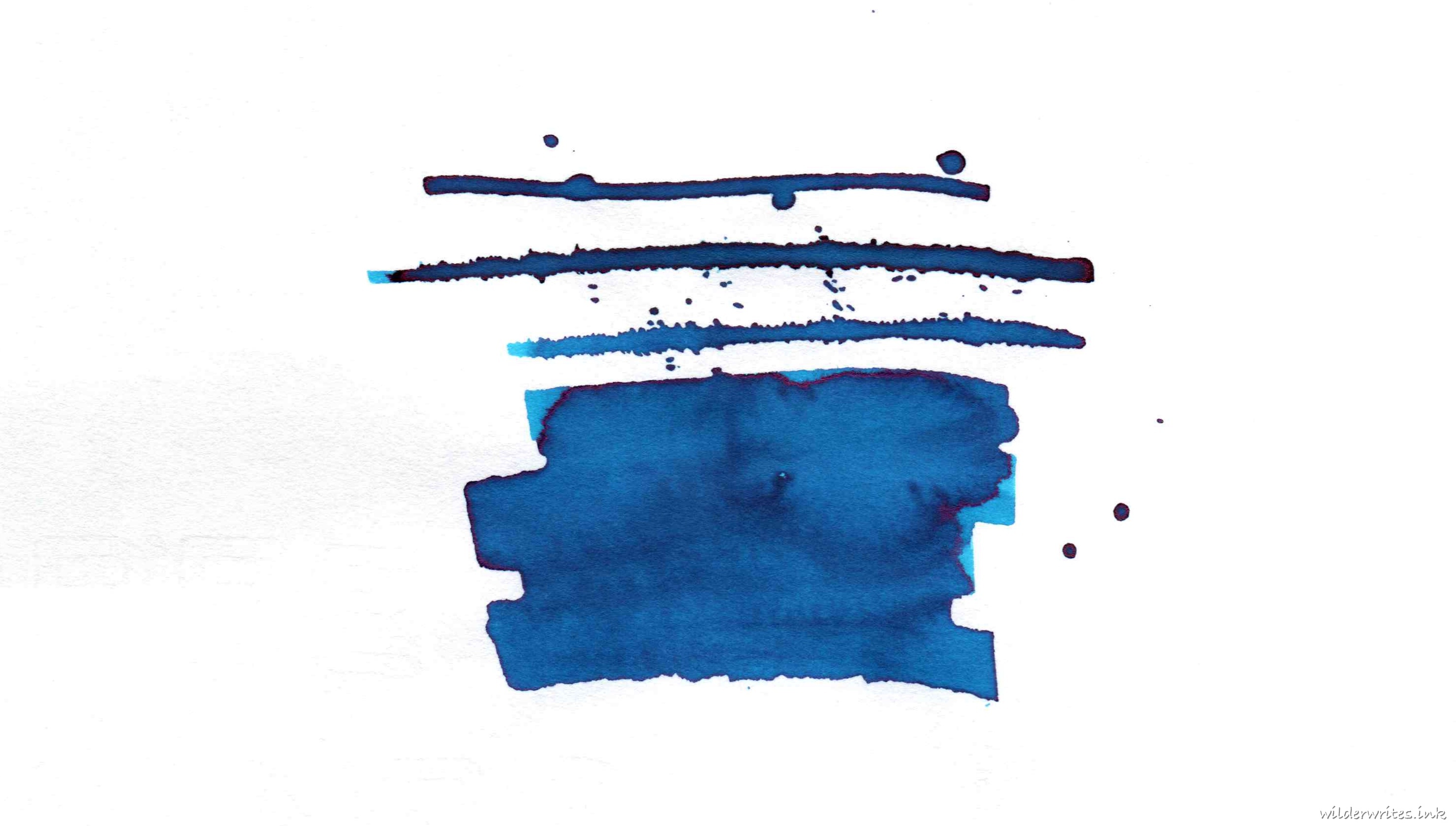 Robert Oster Blue Lagoon sampled on Bank paper