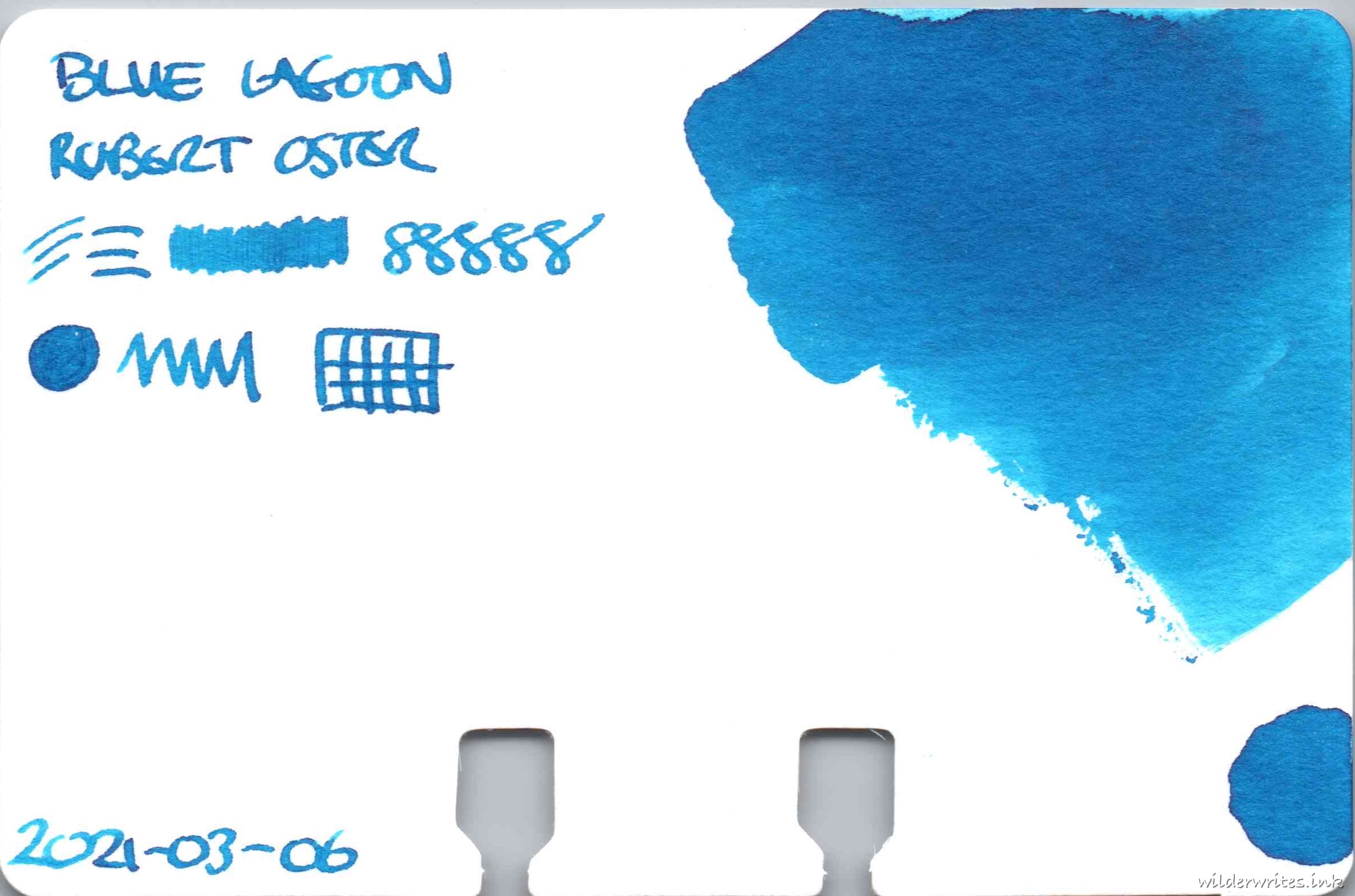 Robert Oster Blue Lagoon on Col-o-dex card