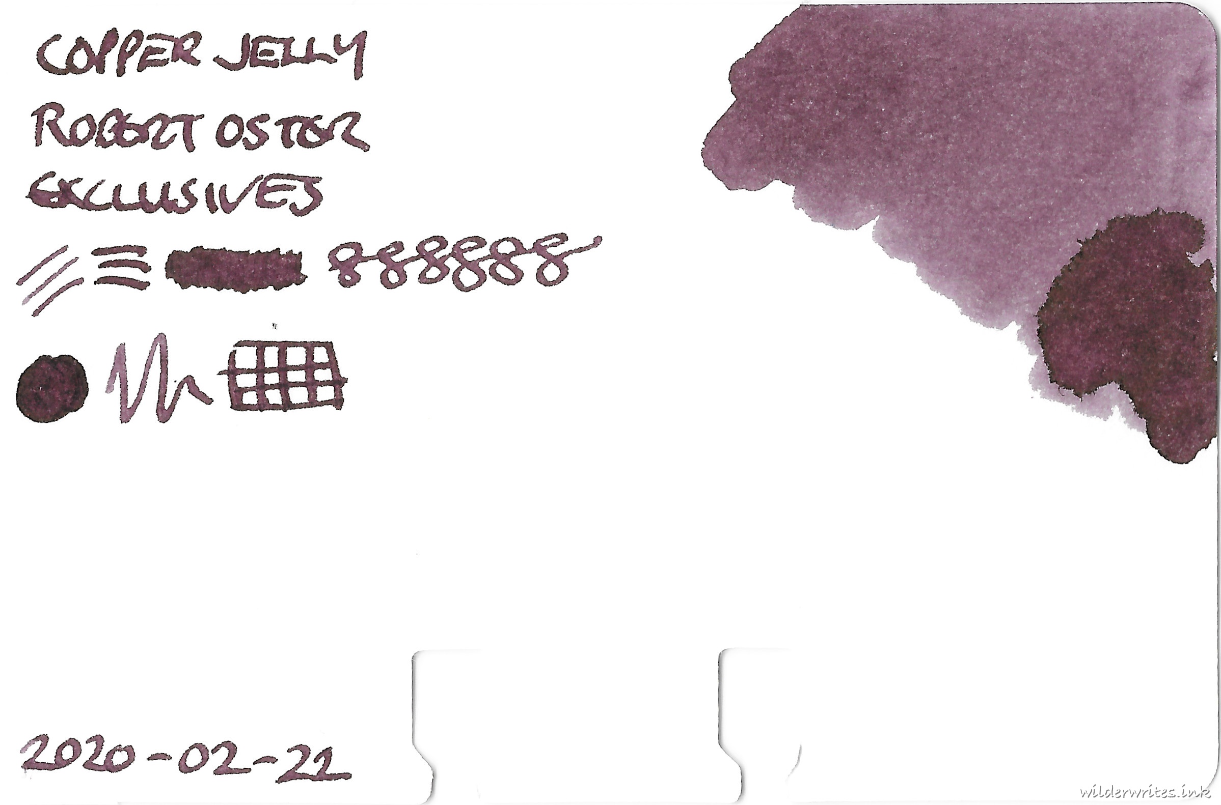 Robert Oster Copper Jelly on Col-o-dex card