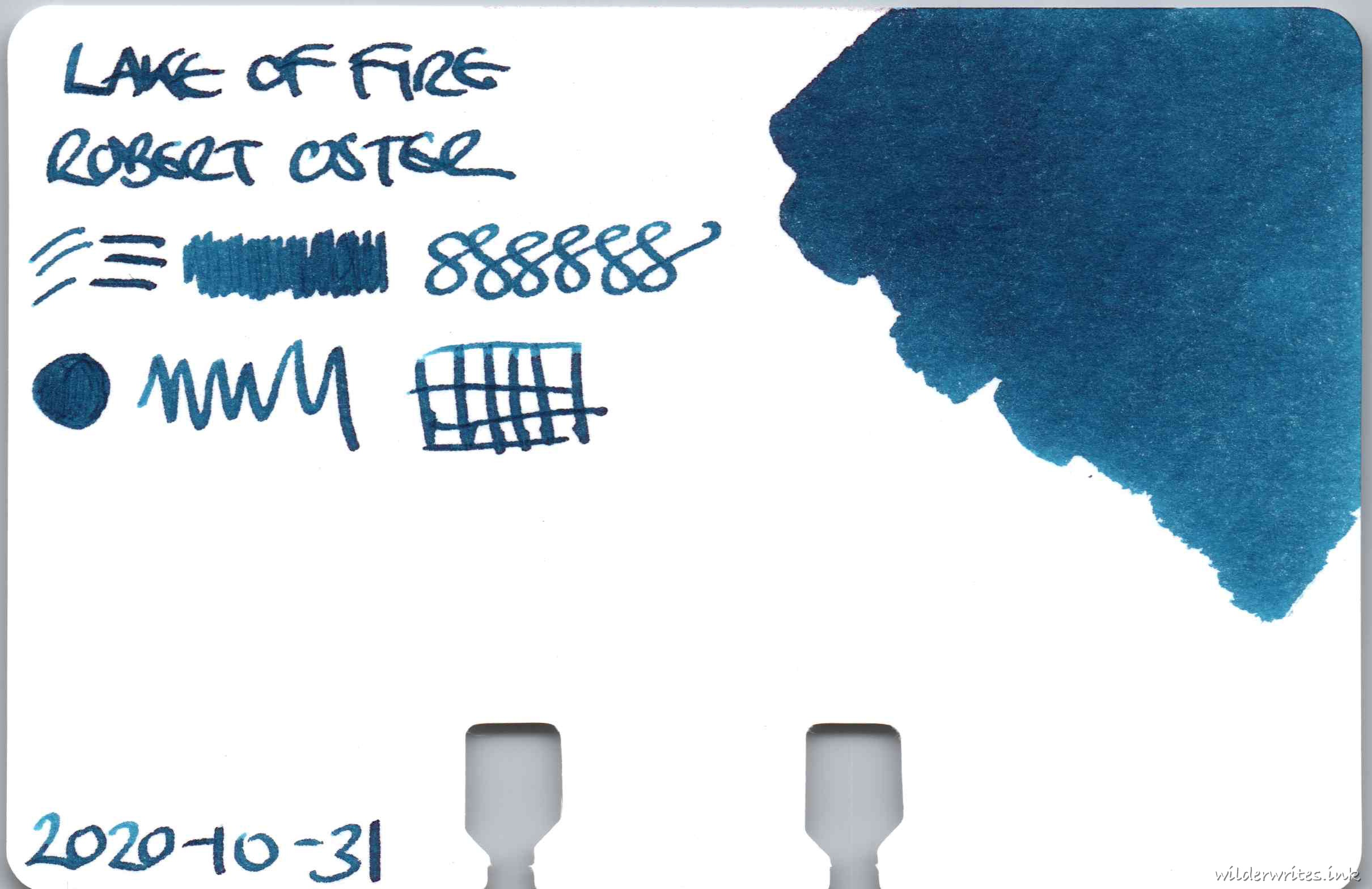 Robert Oster Lake Of Fire on Col-o-dex card