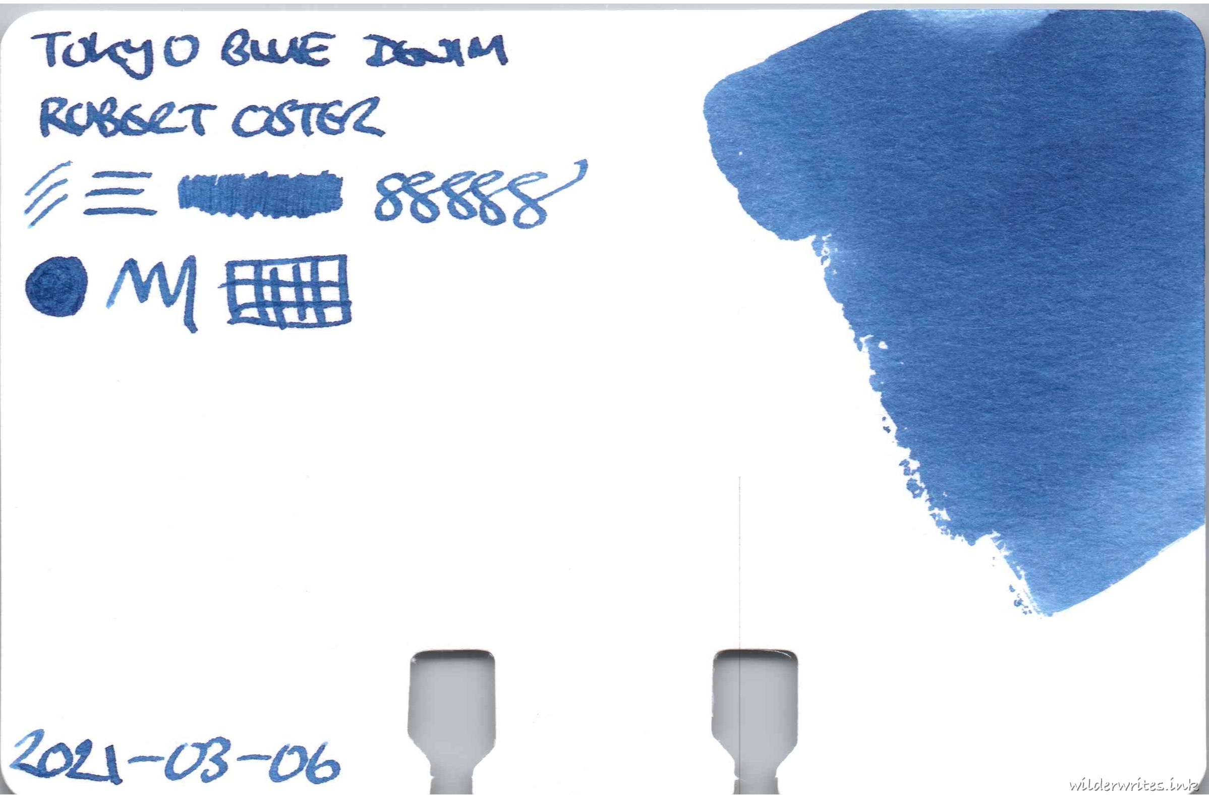 Robert Oster Tokyo Blue Denim on Col-o-dex card