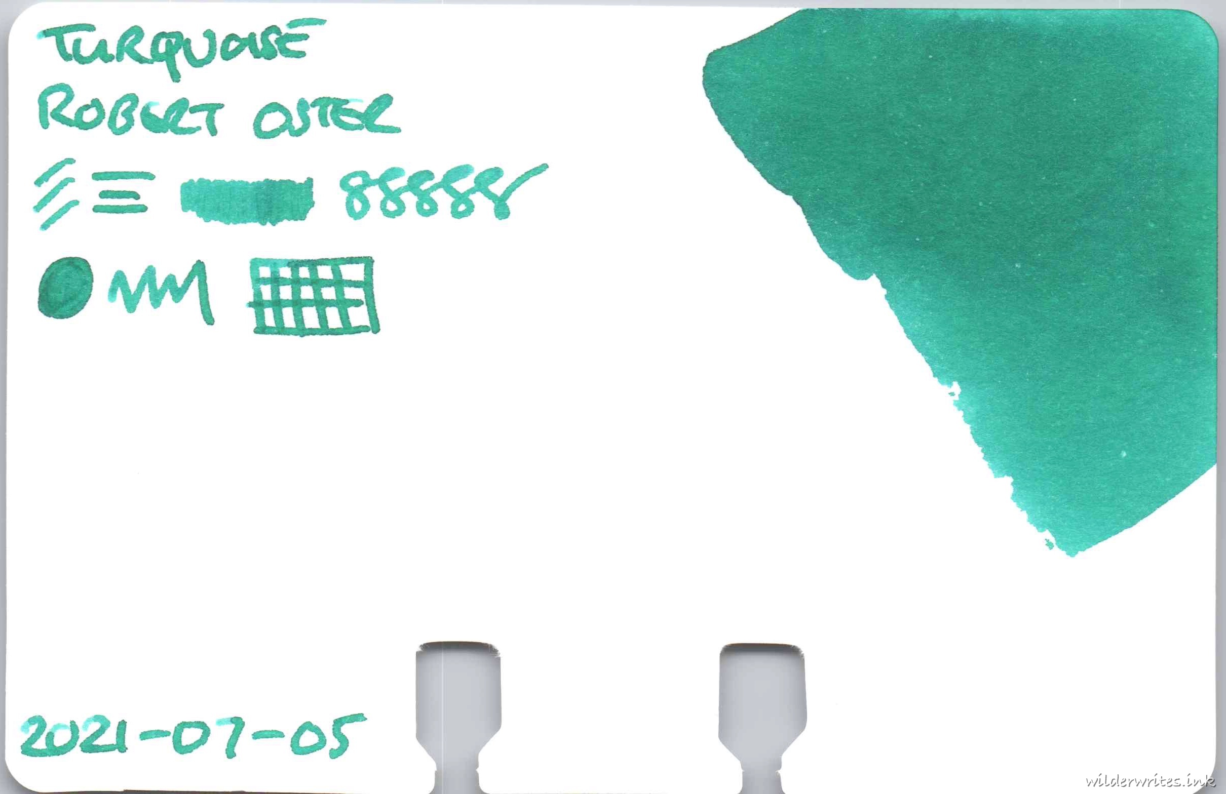 Robert Oster Turquoise on Col-o-dex card