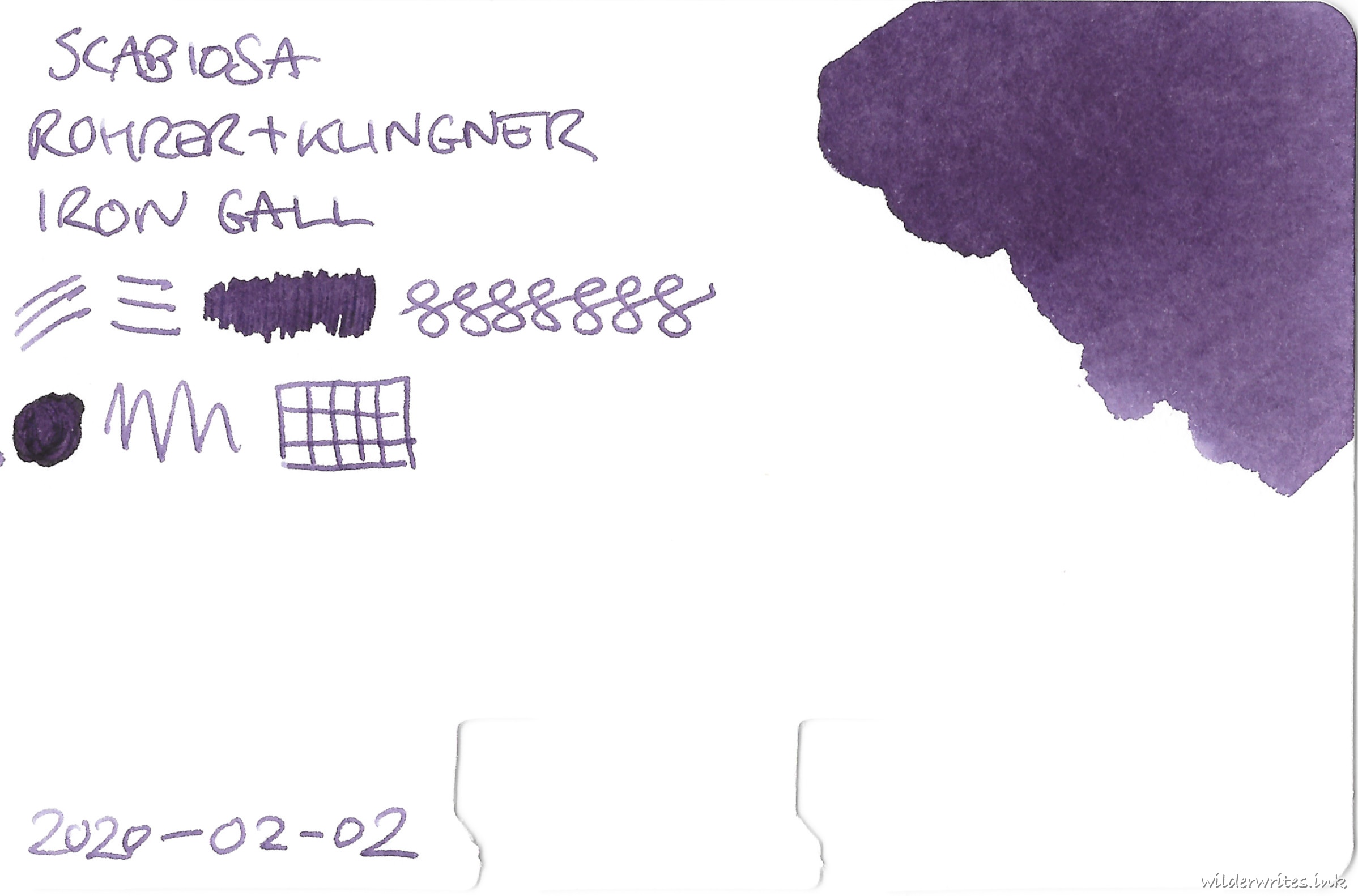 Rohrer & Klingner Scabiosa on Col-o-dex card