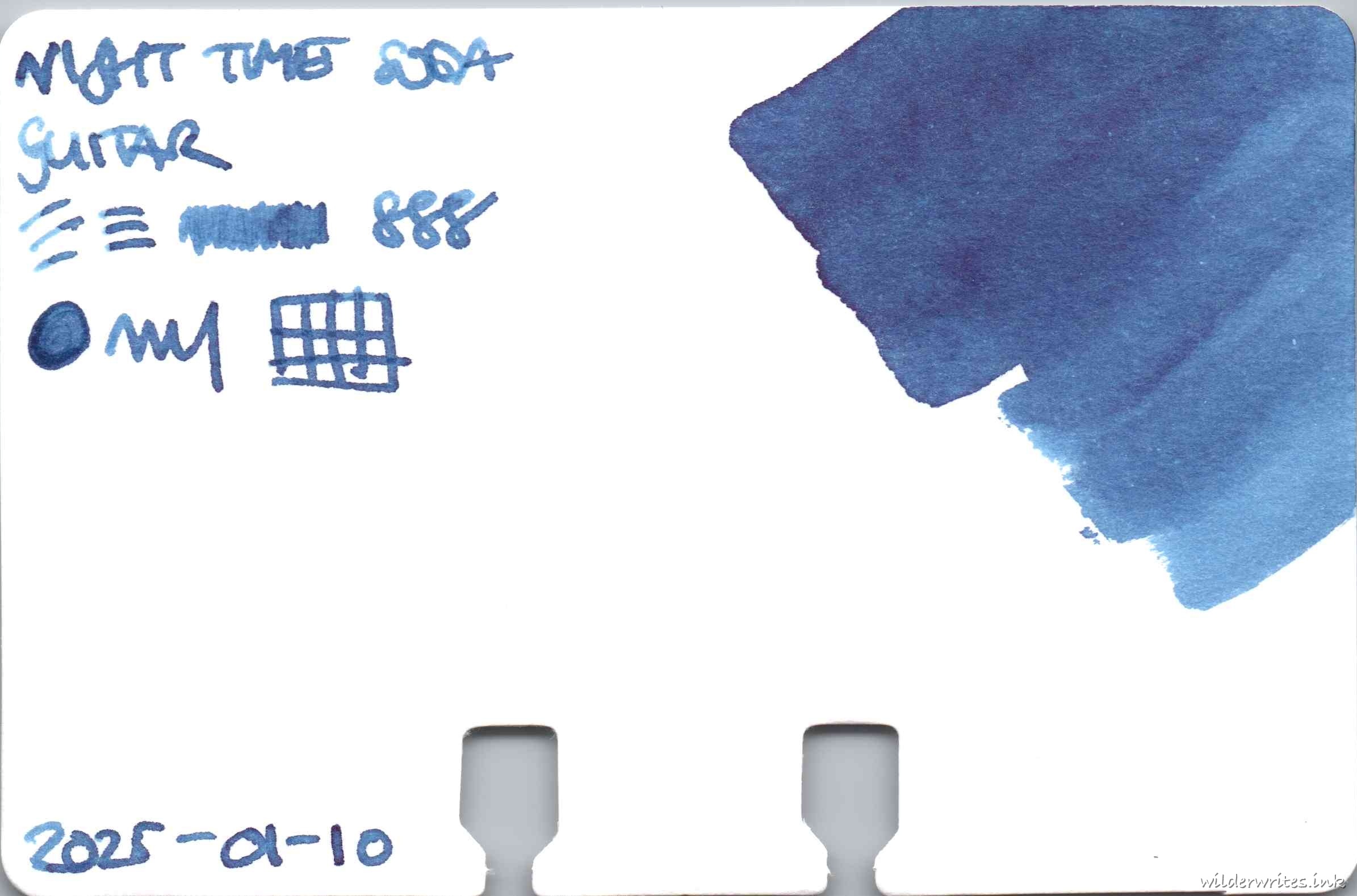 Teranishi Guitar Night Time Soda on Col-o-dex card