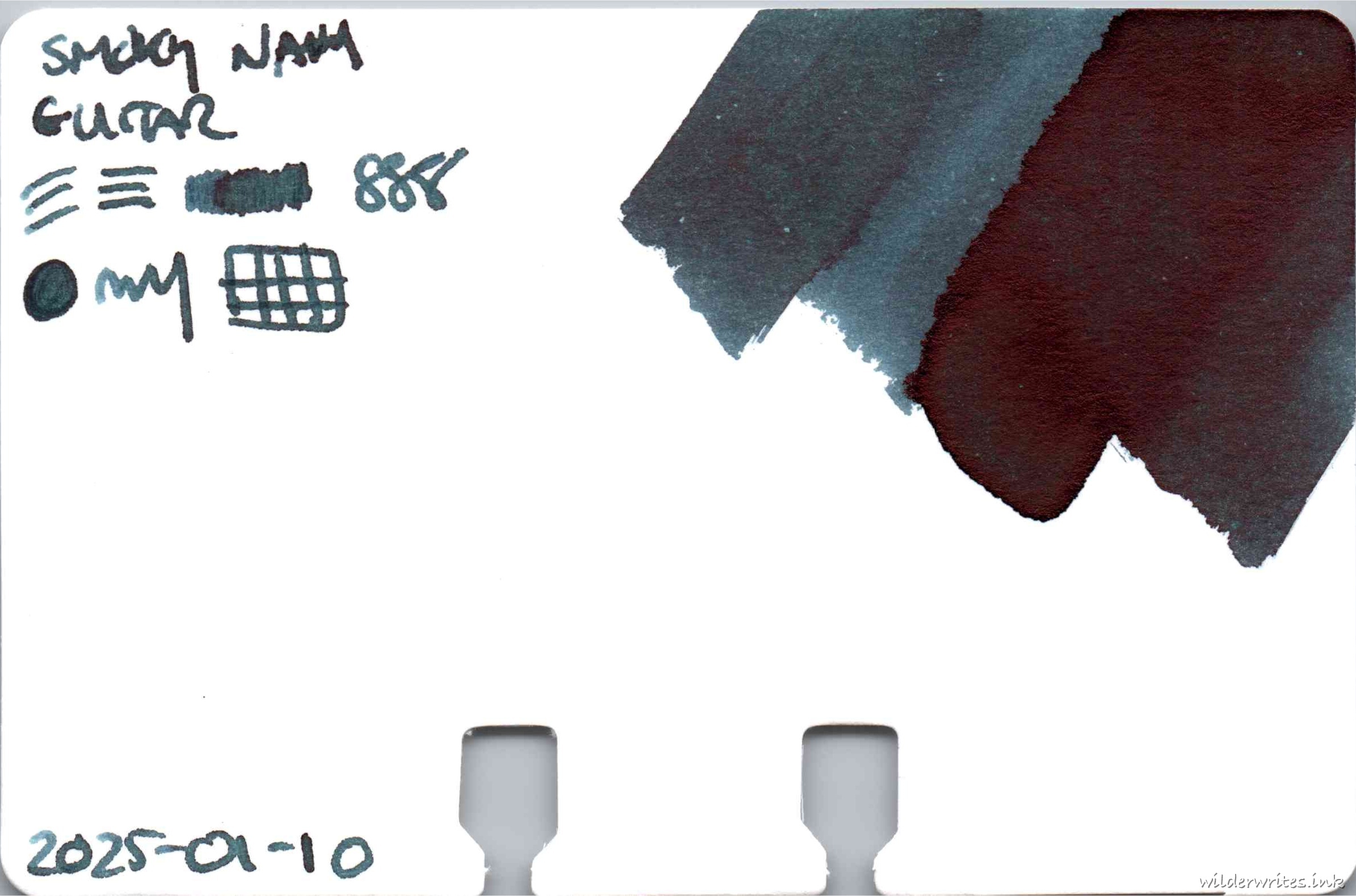 Teranishi Guitar Smoky Navy on Col-o-dex card