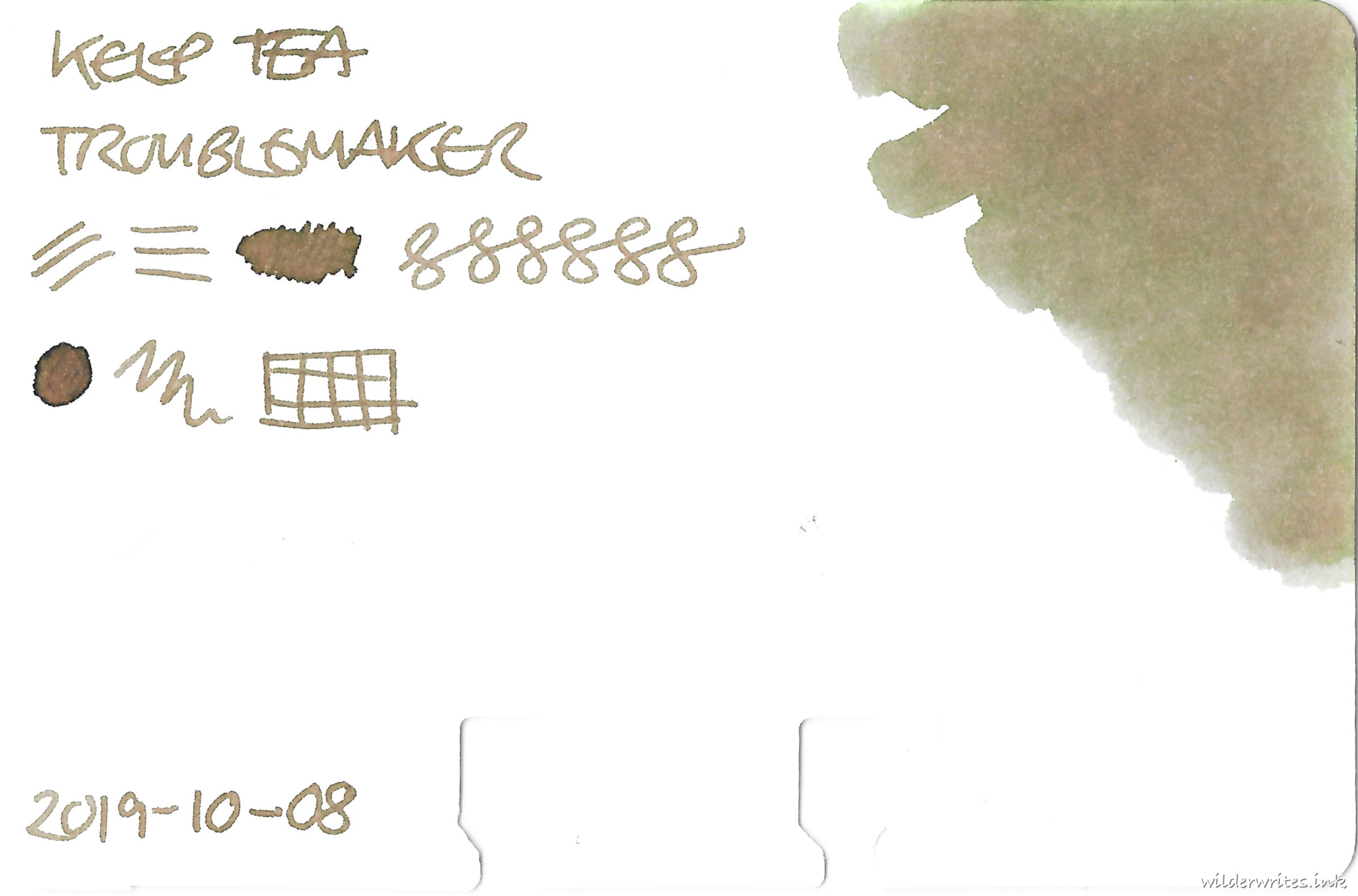 Troublemaker Kelp Tea on Col-o-dex card