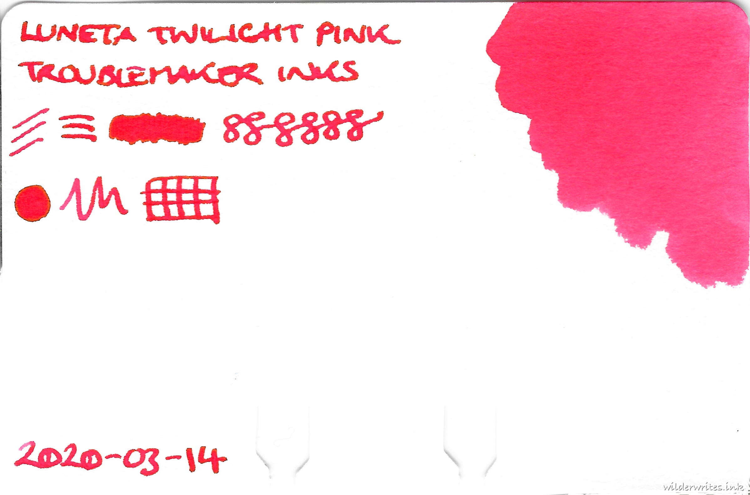 Troublemaker Luneta Twilight Pink on Col-o-dex card