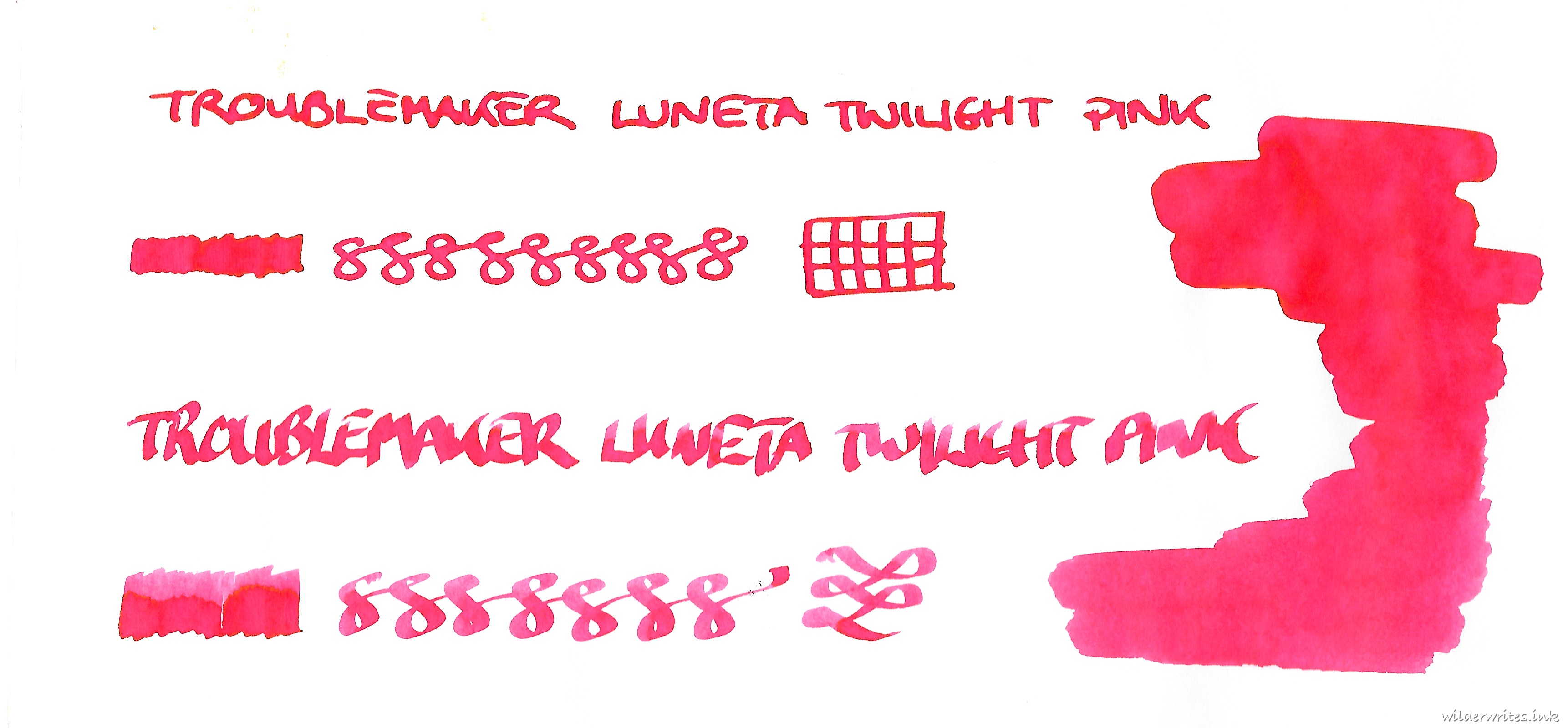 Troublemaker Luneta Twilight Pink on Tomoe River (52gsm)