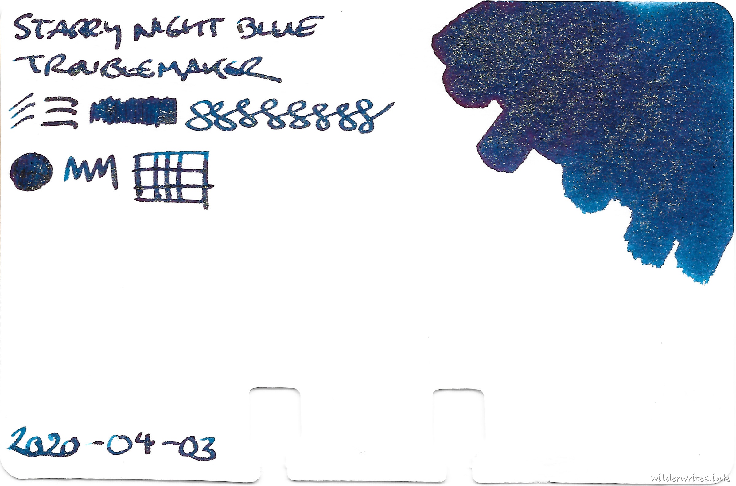 Troublemaker Starry Night Blue on Col-o-dex card