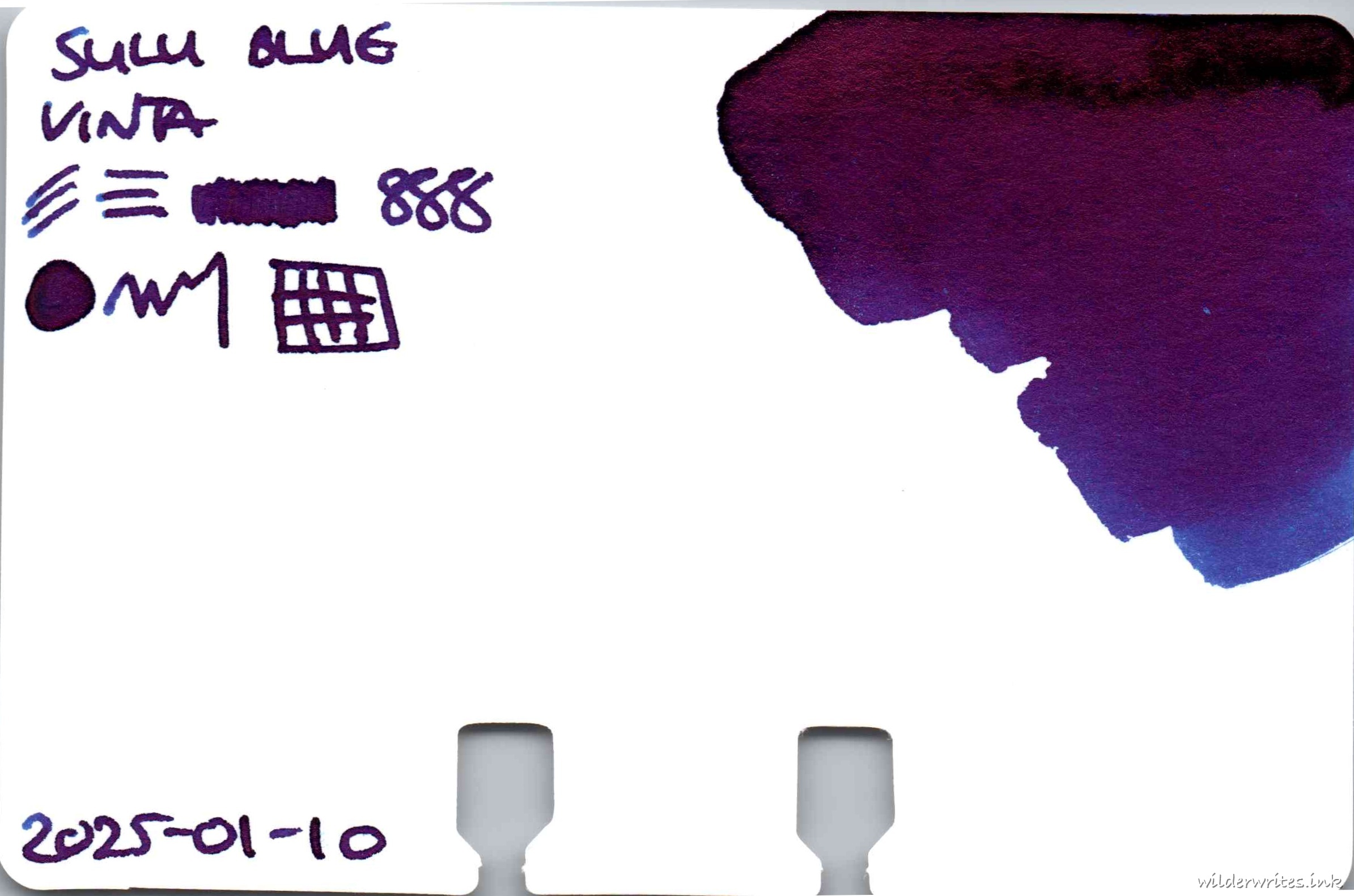 Vinta Sulu Blue on Col-o-dex card