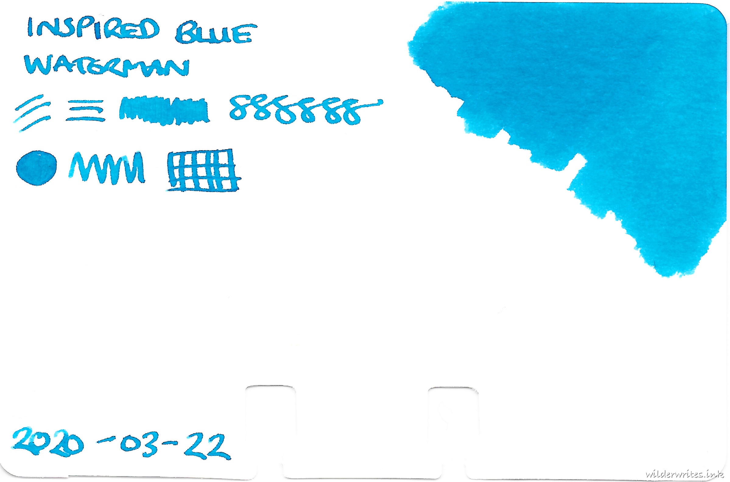 Waterman Inspired Blue on Col-o-dex card